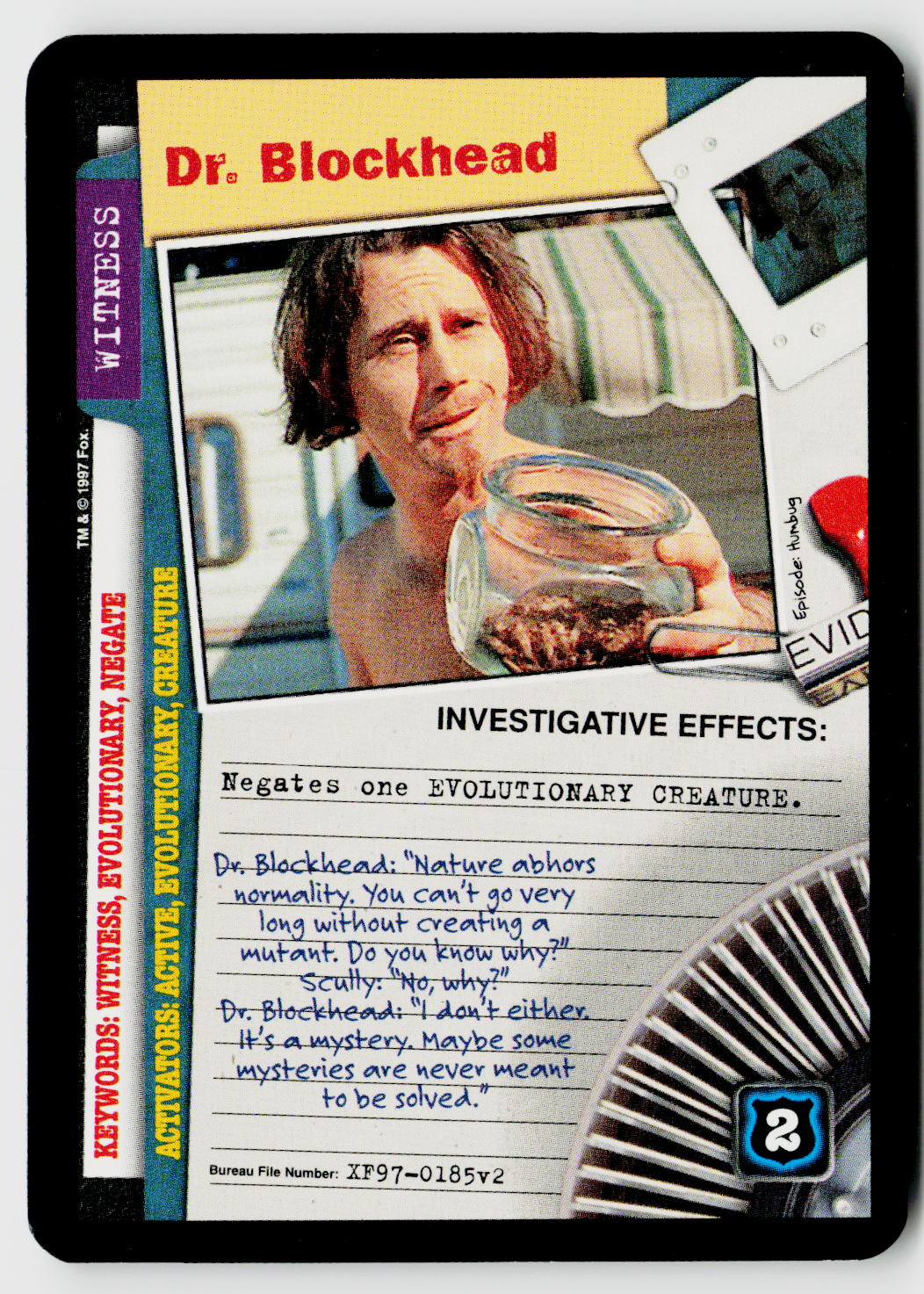 X-Files CCG | The Truth Is Out There | Dr. Blockhead XF97-0185v2 Rare