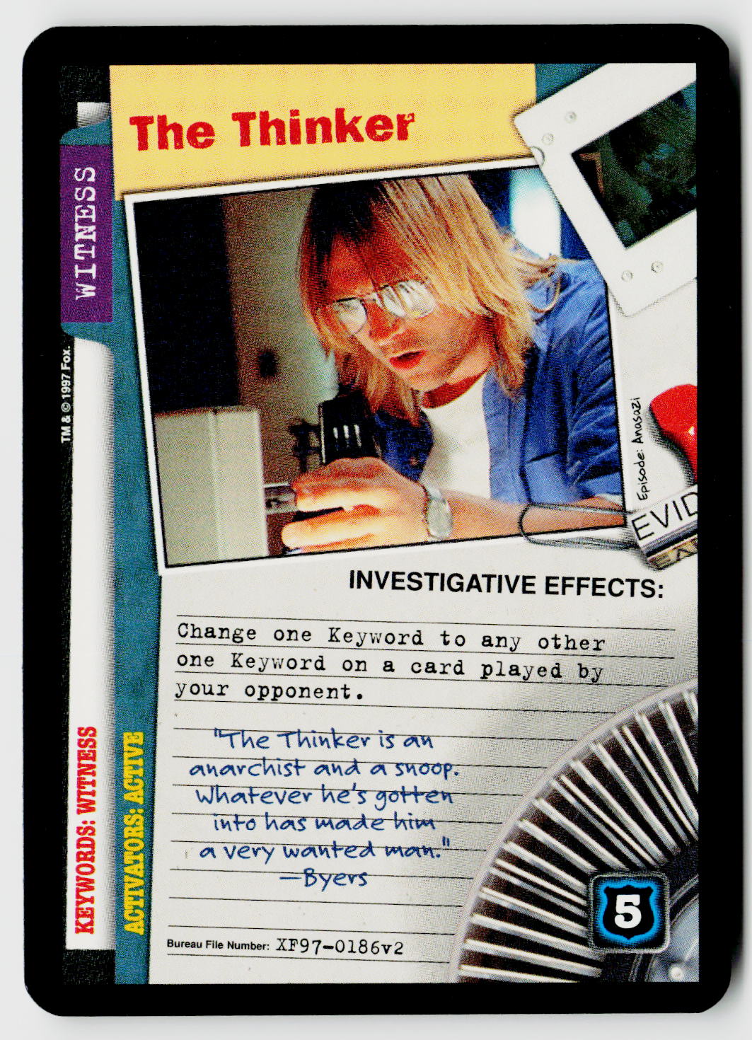 X-Files CCG | The Truth Is Out There | The Thinker XF97-0186v2 Rare