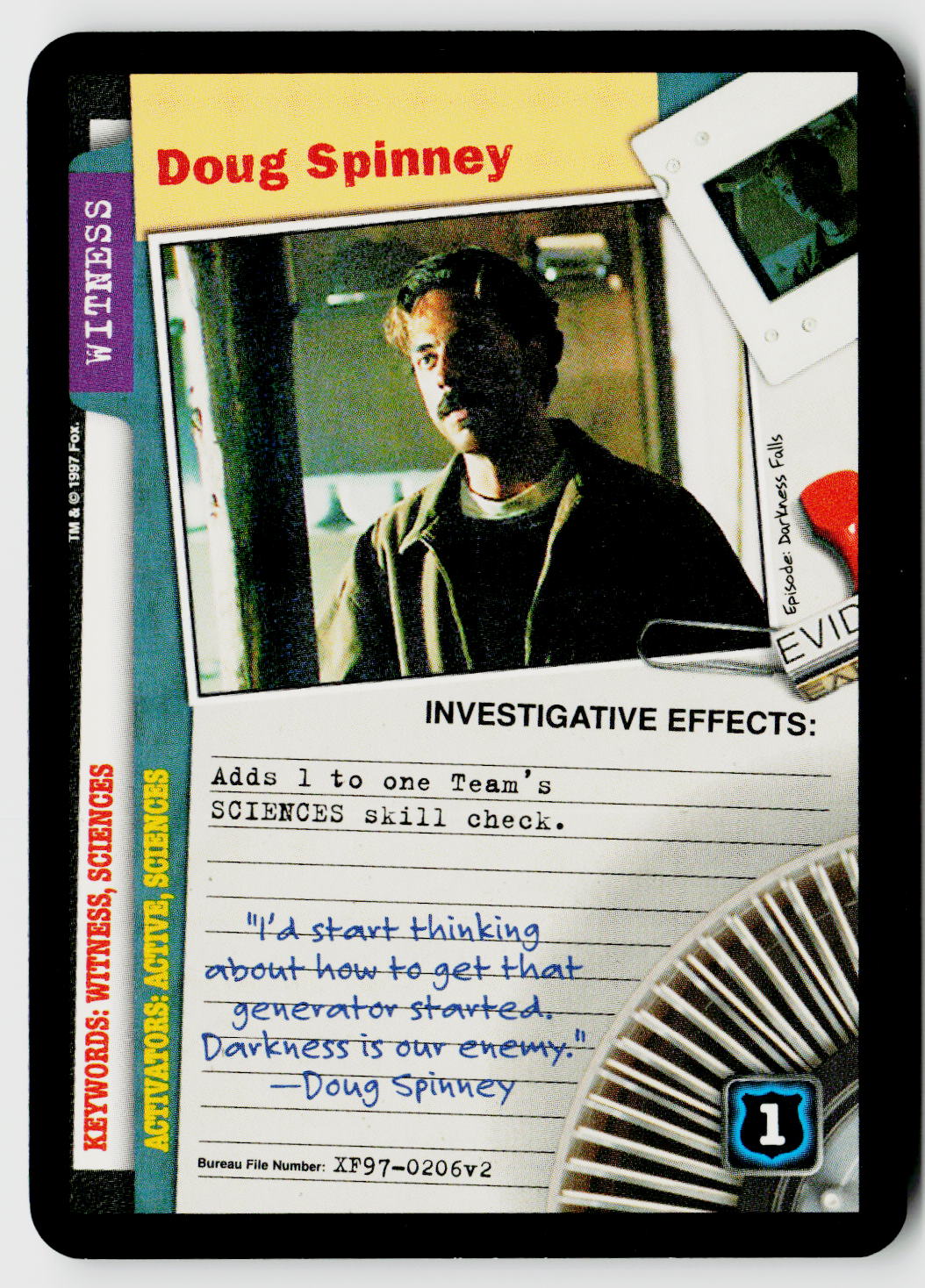 X-Files CCG | The Truth Is Out There | Doug Spinney XF97-0206v2 Common