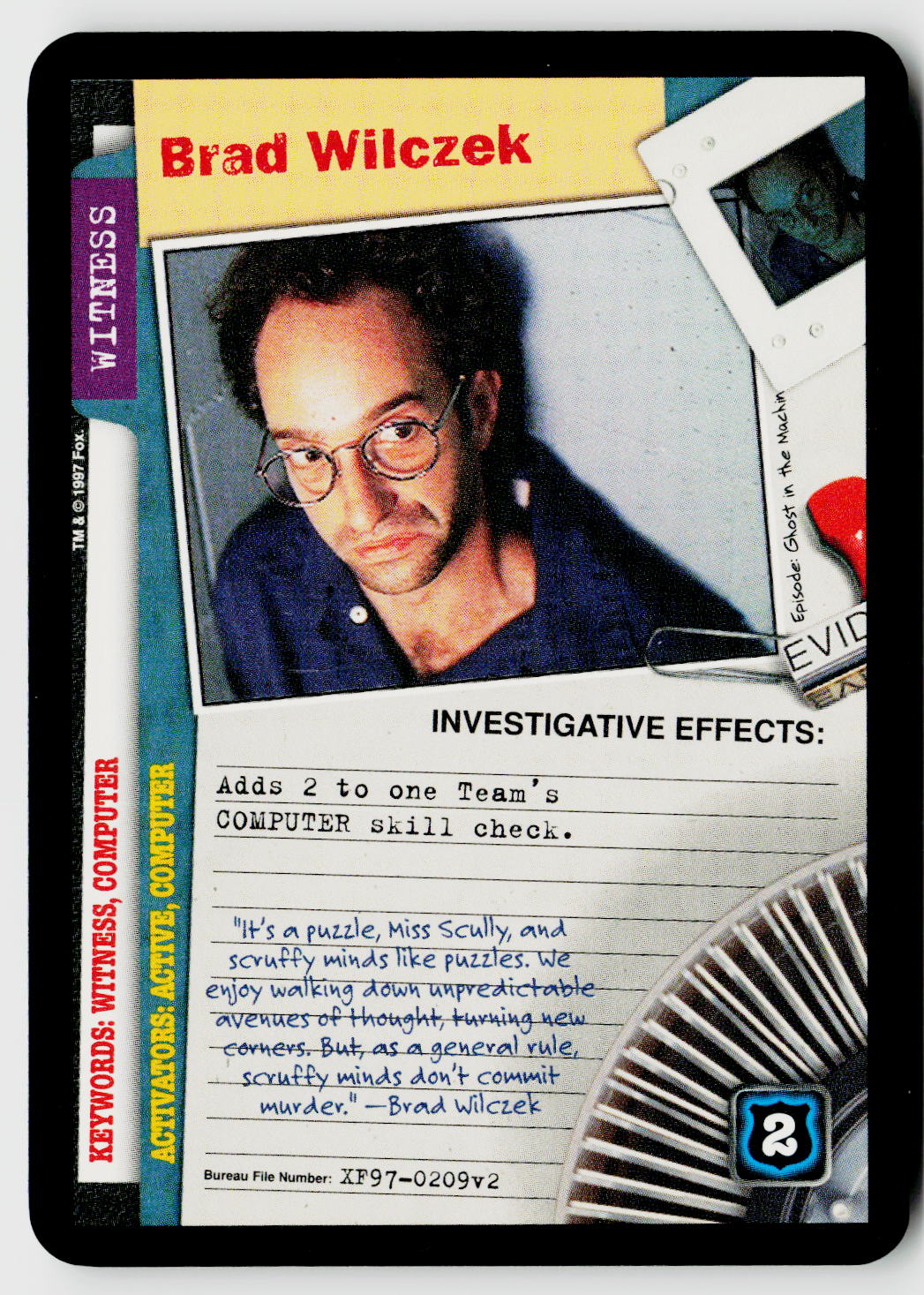 X-Files CCG | The Truth Is Out There | Brad Wilczek XF97-0209v2 Uncommon
