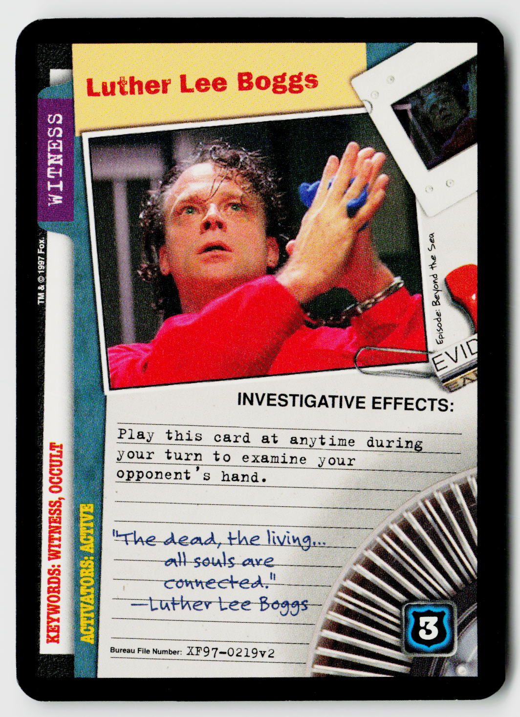 X-Files CCG | The Truth Is Out There | Luther Lee Boggs XF97-0219v2 Rare