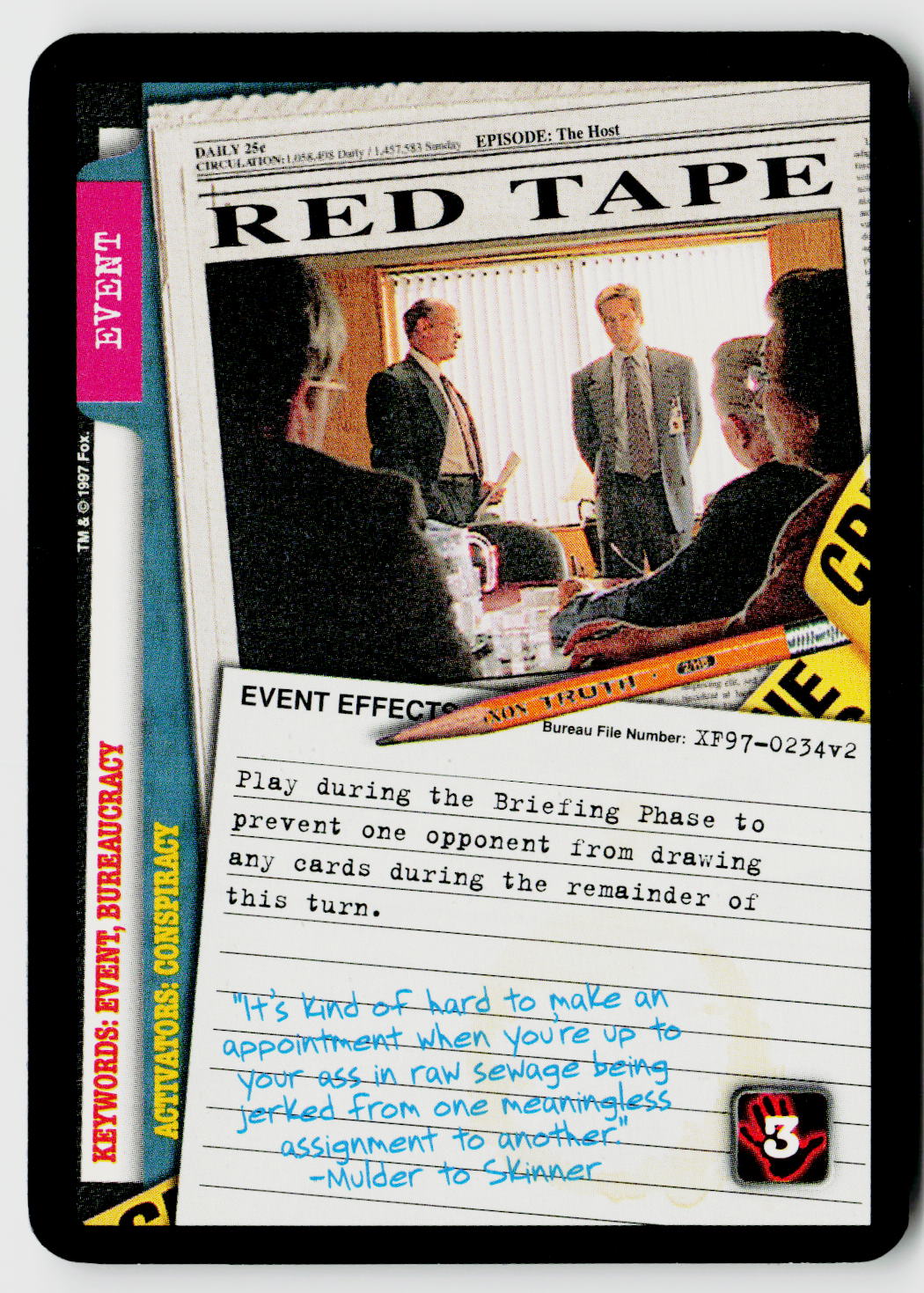 X-Files CCG | The Truth Is Out There | Red Tape XF97-0234v2 Rare