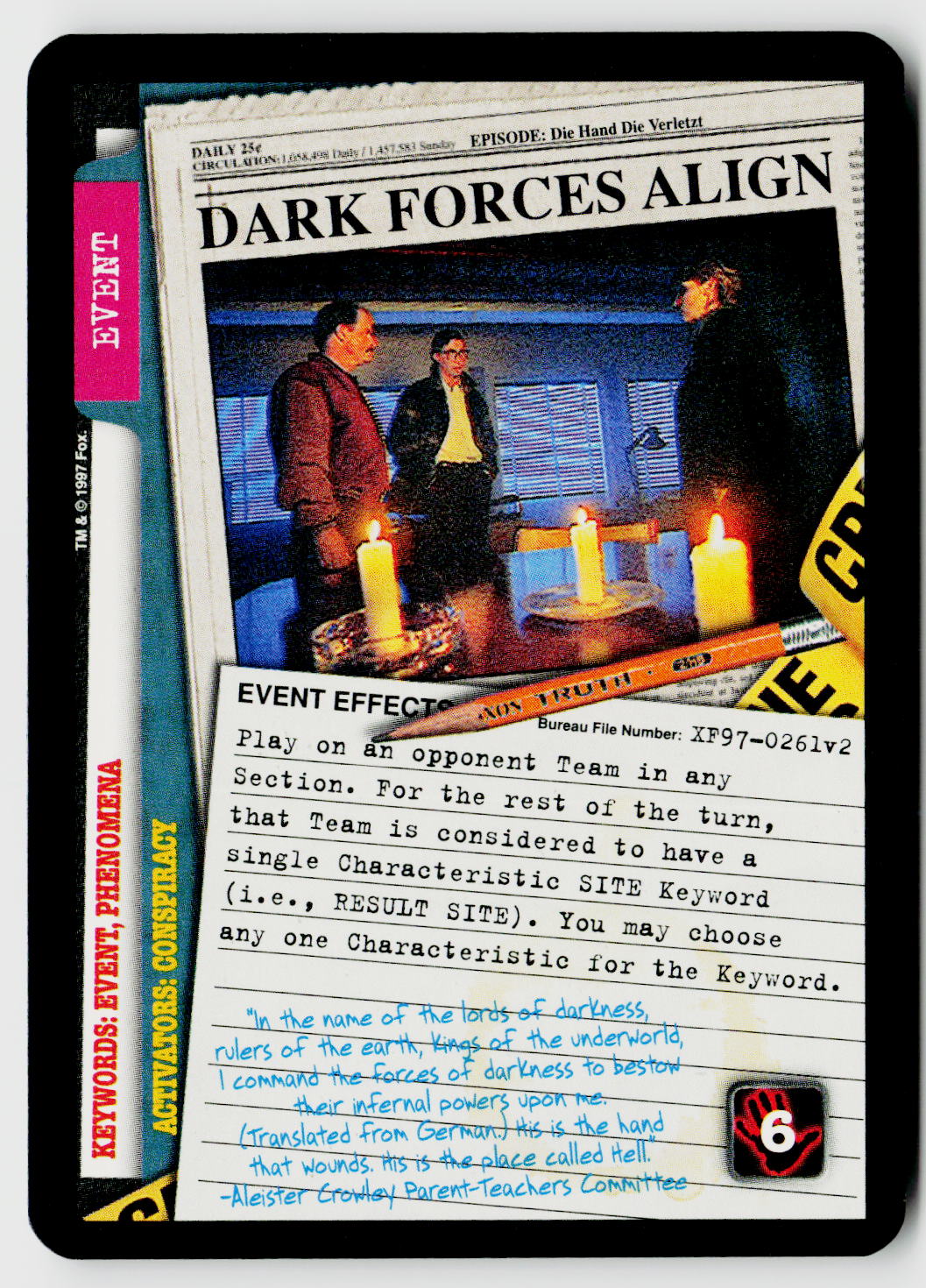 X-Files CCG | The Truth Is Out There | Dark Forces Align XF97-0261v2 Rare