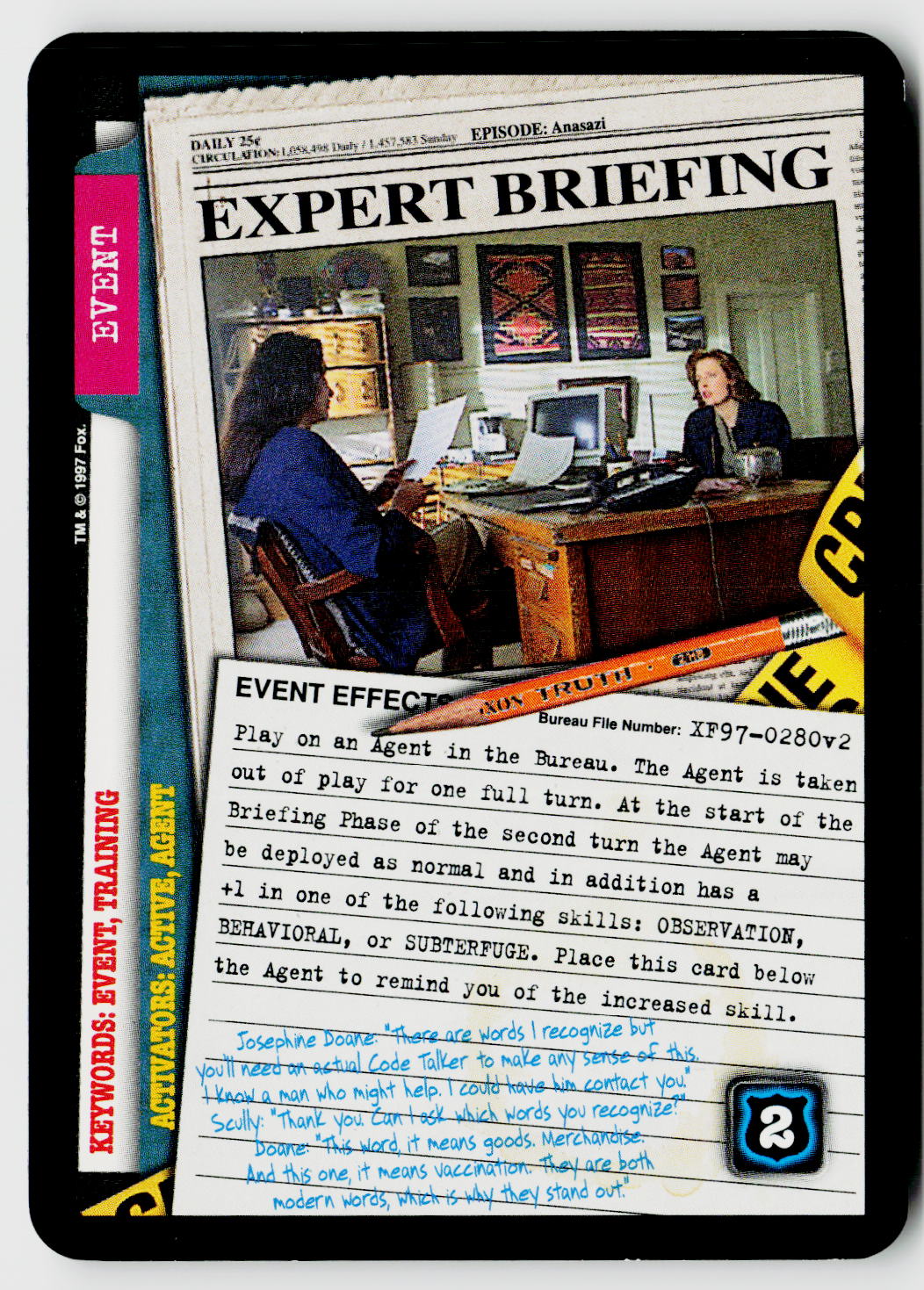X-Files CCG | The Truth Is Out There | Expert Briefing XF97-0280v2 Common