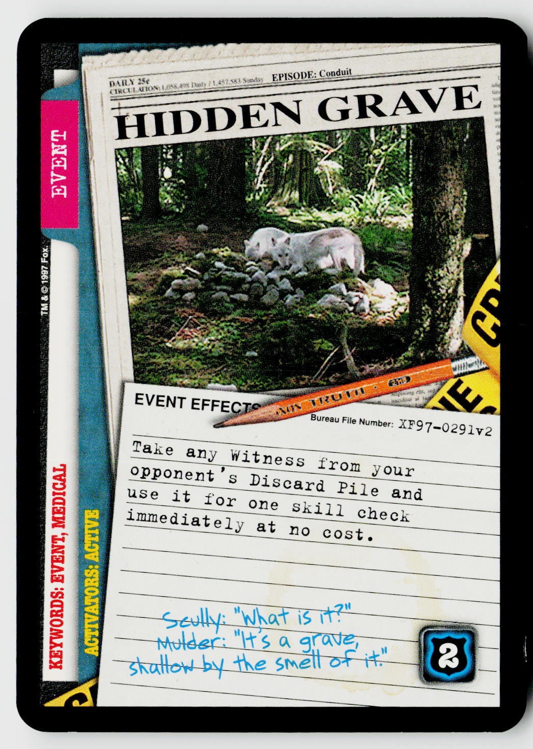 X-Files CCG | The Truth Is Out There | Hidden Grave XF97-0291v2 Uncommon