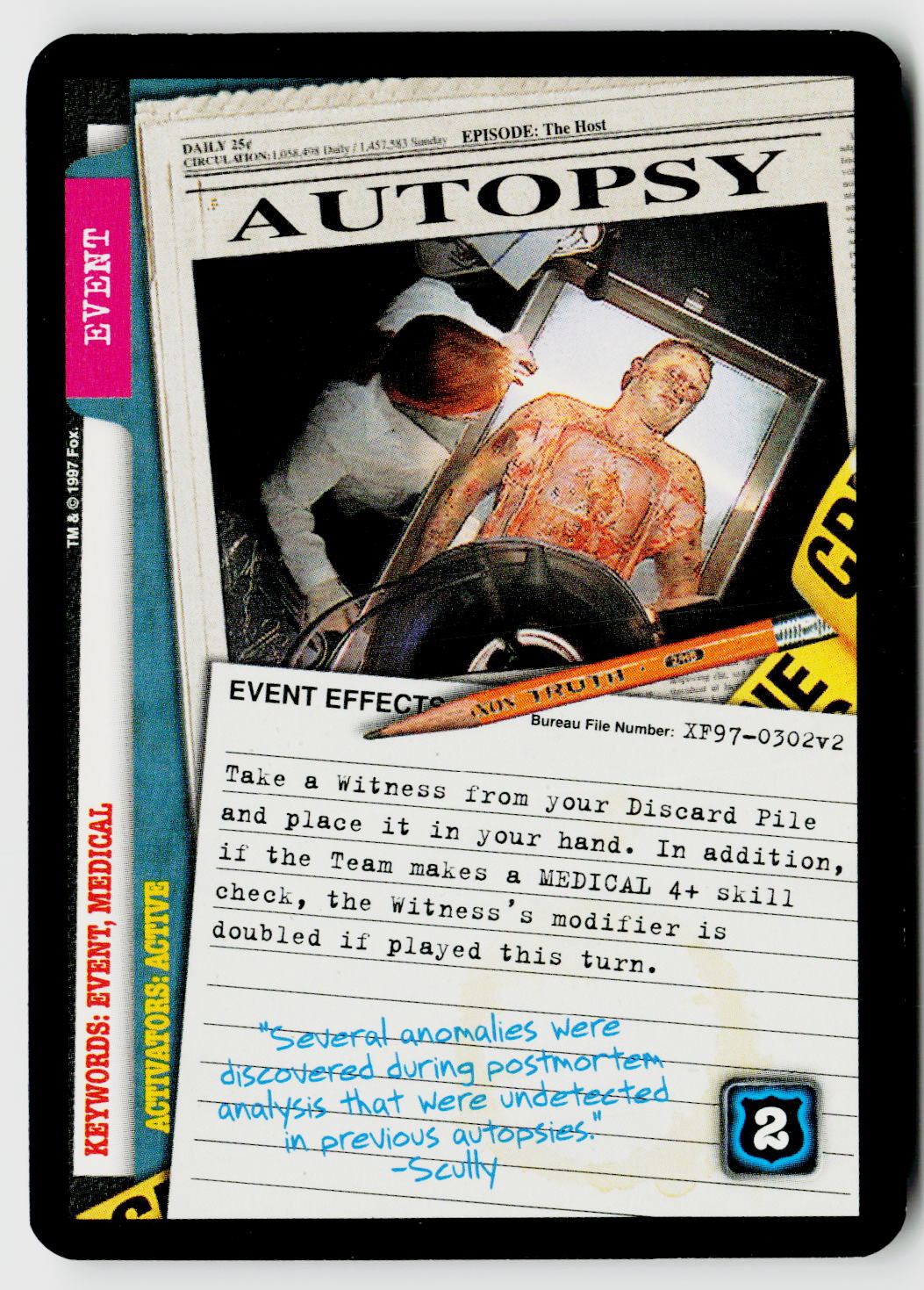 X-Files CCG | The Truth Is Out There | Autopsy XF97-0302v2 Uncommon