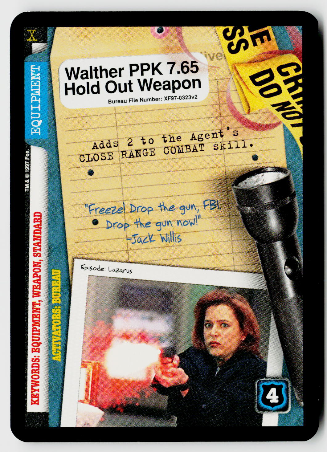 X-Files CCG | The Truth Is Out There | Walther PPK 7.65 Hold Out Weapon XF97-0323v2 Uncommon