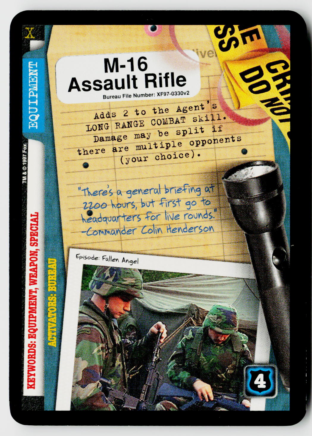 X-Files CCG | The Truth Is Out There | M-16 Assault Rifle XF97-0330v2 Uncommon