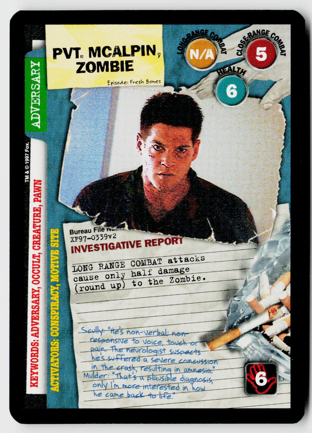 X-Files CCG | The Truth Is Out There | Pvt. McAlpin, Zombie XF97-0339v2 Uncommon