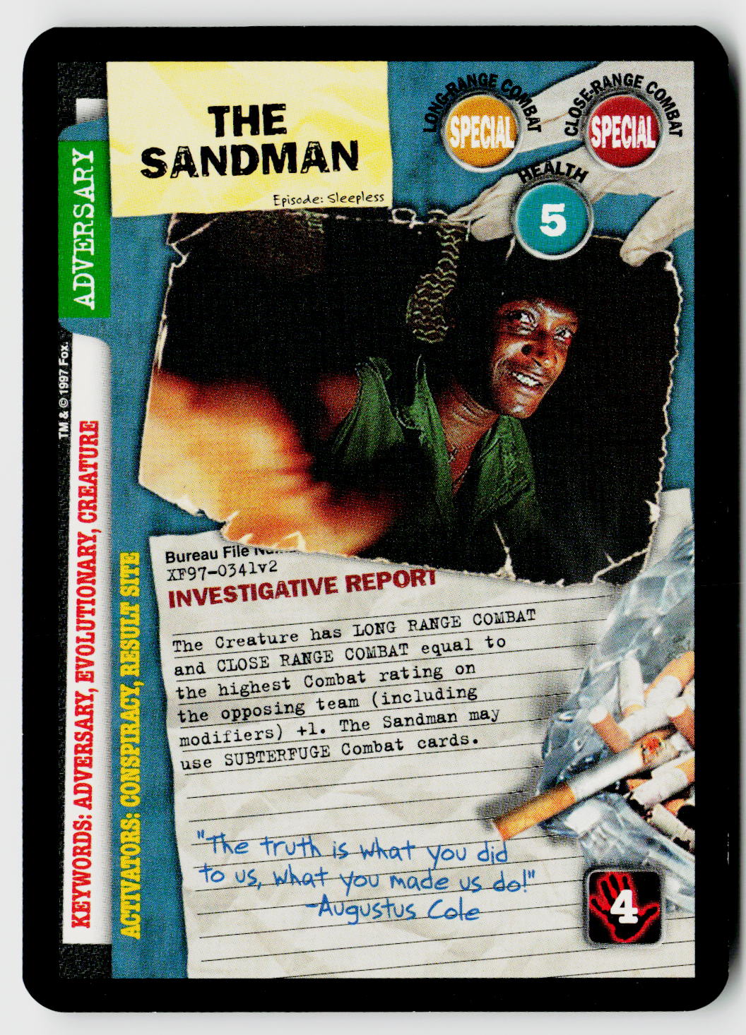 X-Files CCG | The Truth Is Out There | The Sandman XF97-0341v2 Uncommon
