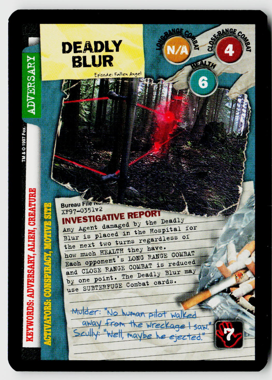 X-Files CCG | The Truth Is Out There | Deadly Blur XF97-0351v2 Uncommon