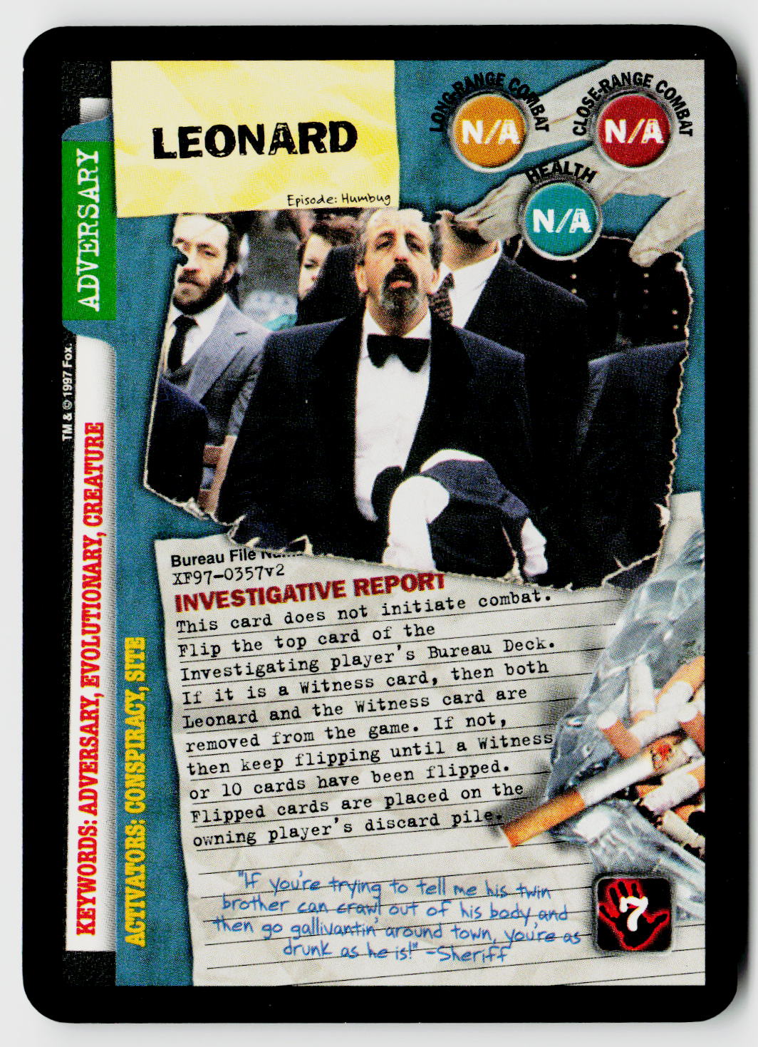 X-Files CCG | The Truth Is Out There | Leonard XF97-0357v2 Rare