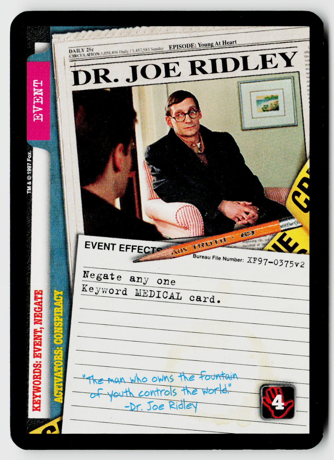 X-Files CCG | The Truth Is Out There | Dr. Joe Ridley XF97-0375v2 Rare
