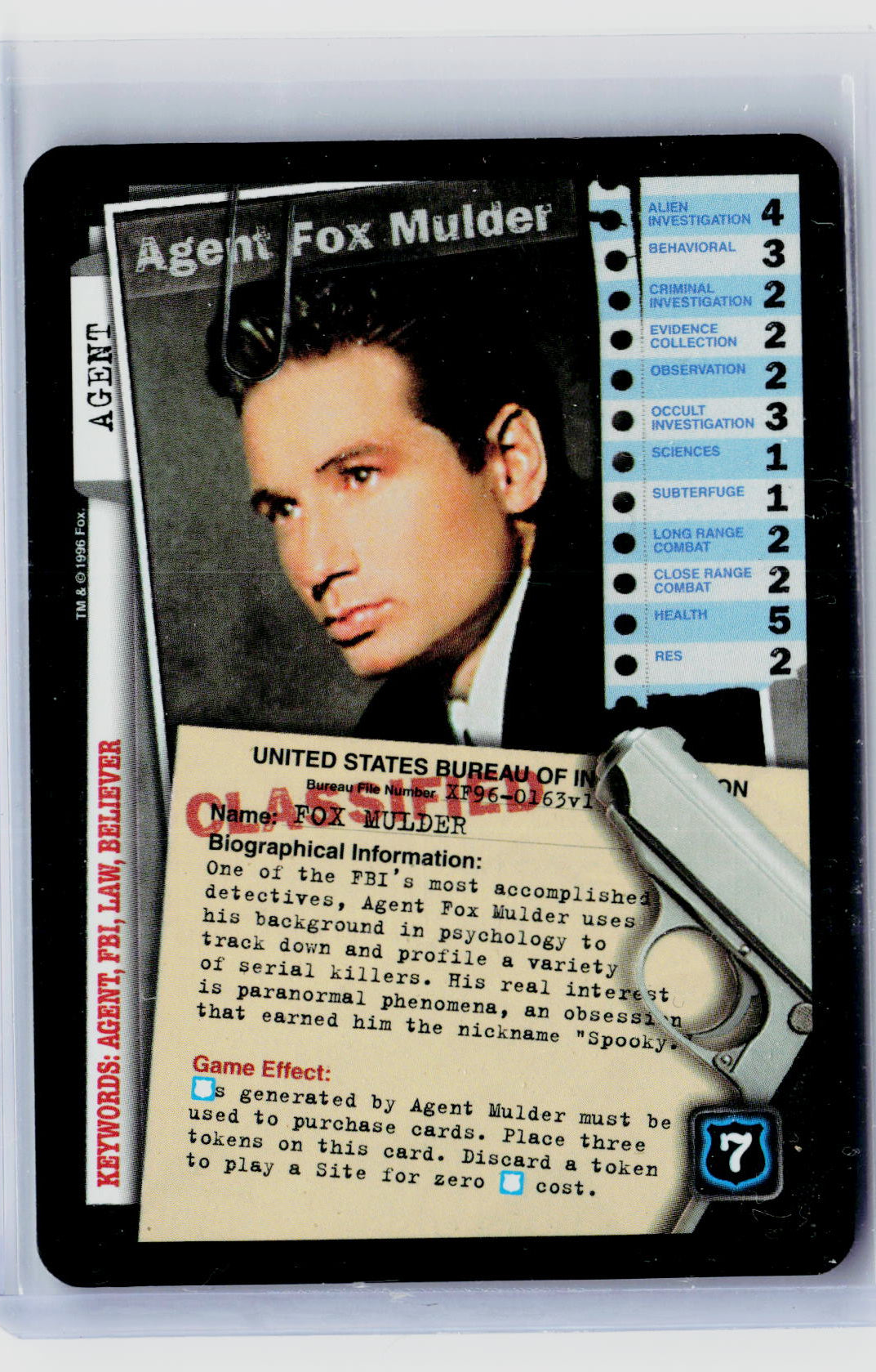 X-Files CCG | Premiere | Agent Fox Mulder XF96-0163v1 Ultra-Rare