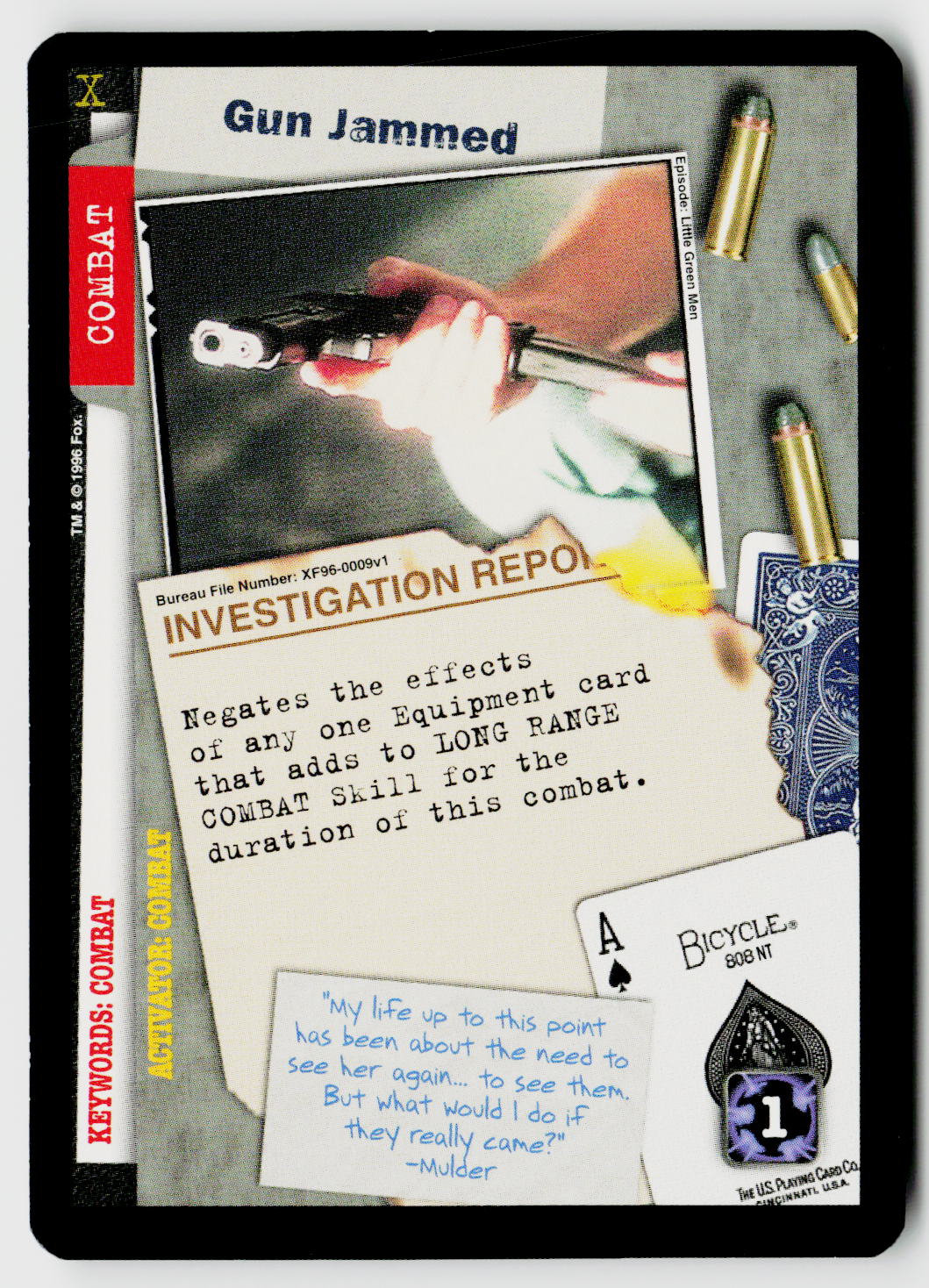 X-Files CCG | Premiere | Gun Jammed XF96-0009v1 Common