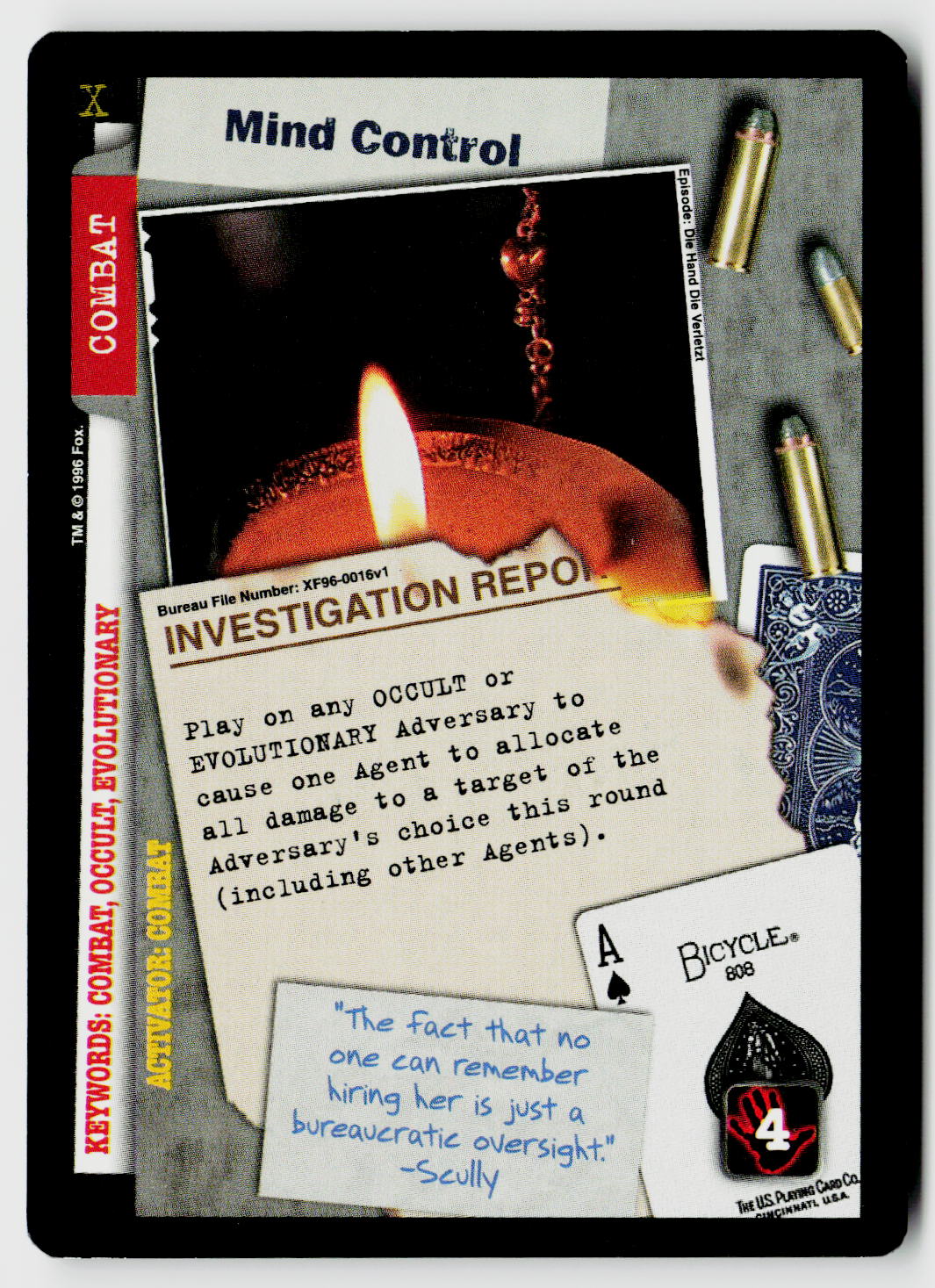 X-Files CCG | Premiere | Mind Control XF96-0016v1 Rare