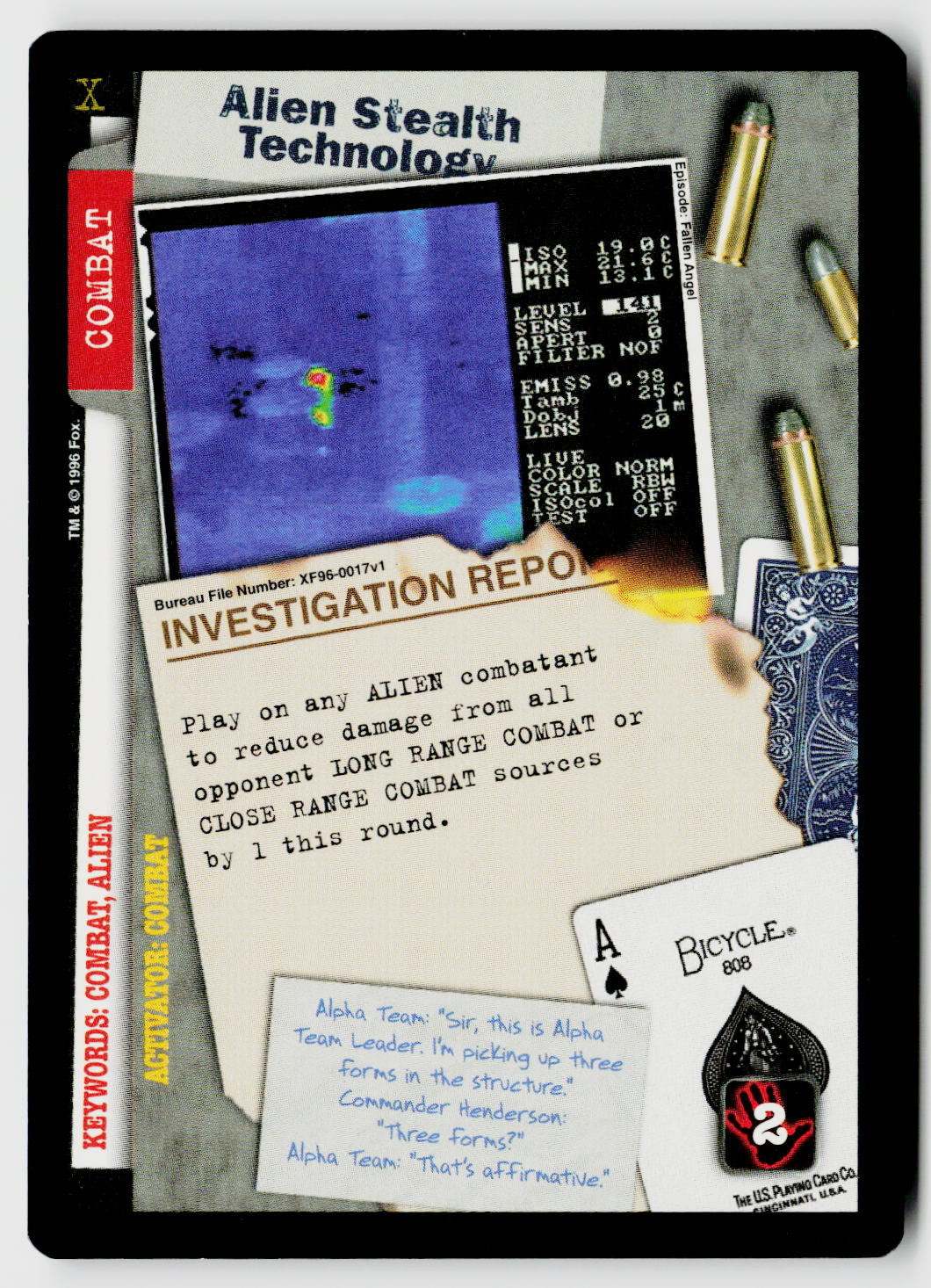X-Files CCG | Premiere | Alien Stealth Technology XF96-0017v1 Uncommon
