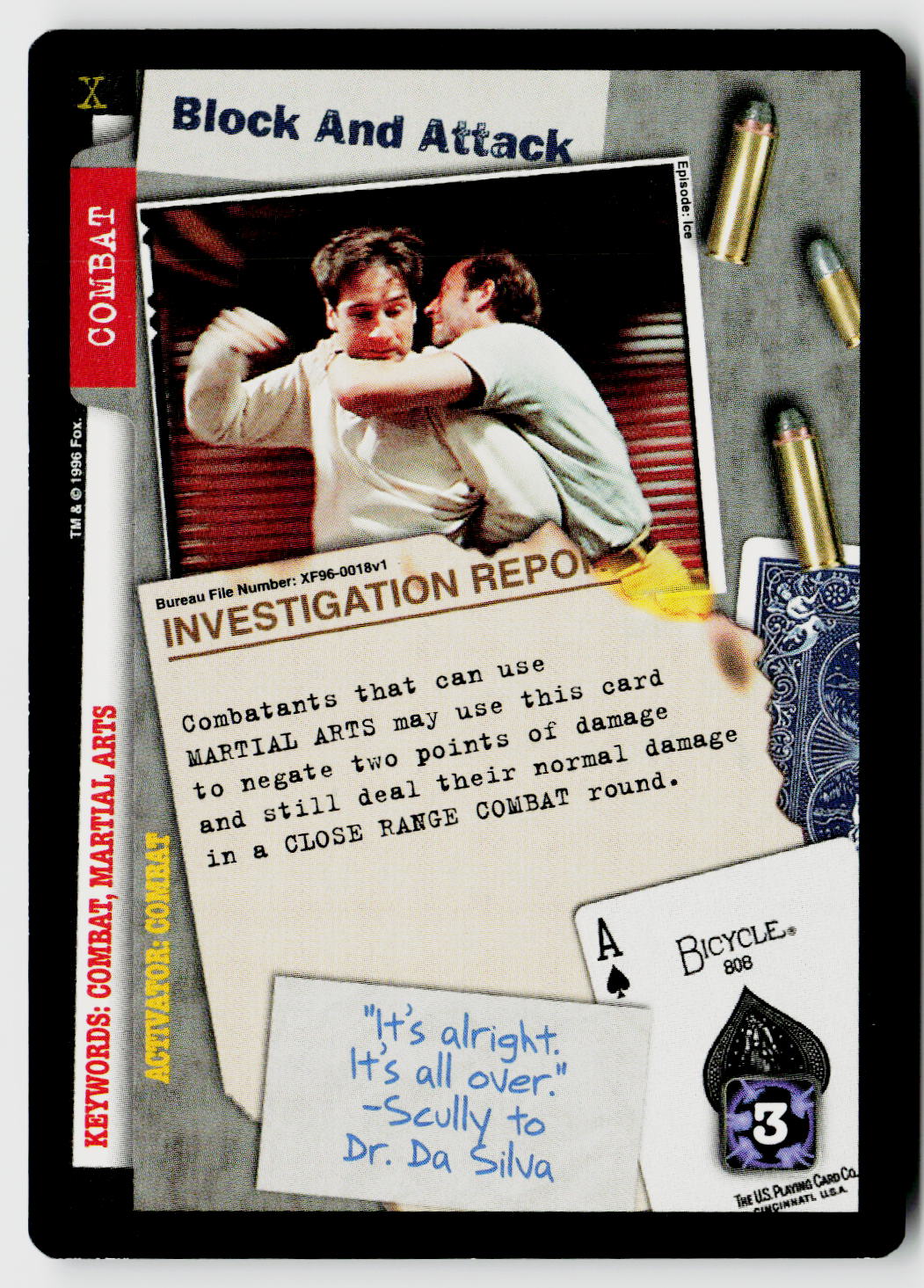 X-Files CCG | Premiere | Block And Attack XF96-0018v1 Rare