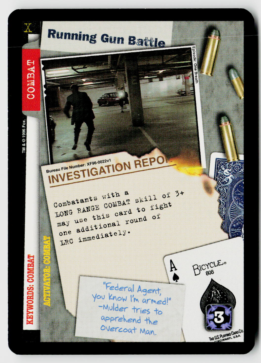 X-Files CCG | Premiere | Running Gun Battle XF96-0022v1 Uncommon
