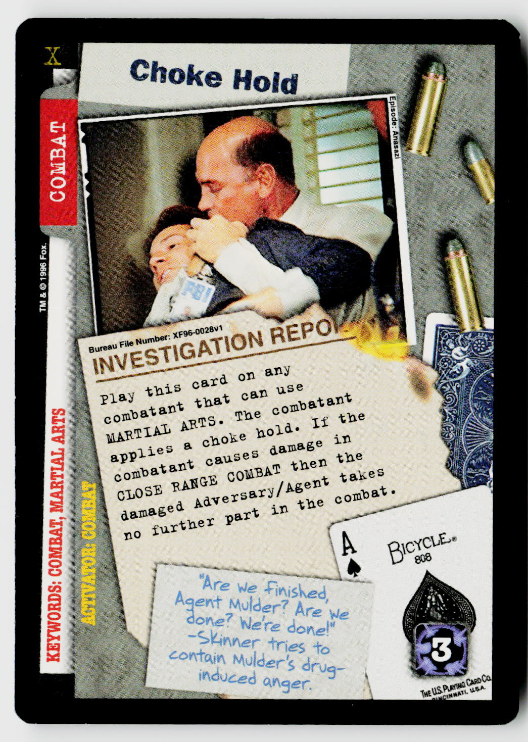 X-Files CCG | Premiere | Choke Hold XF96-0028v1 Rare