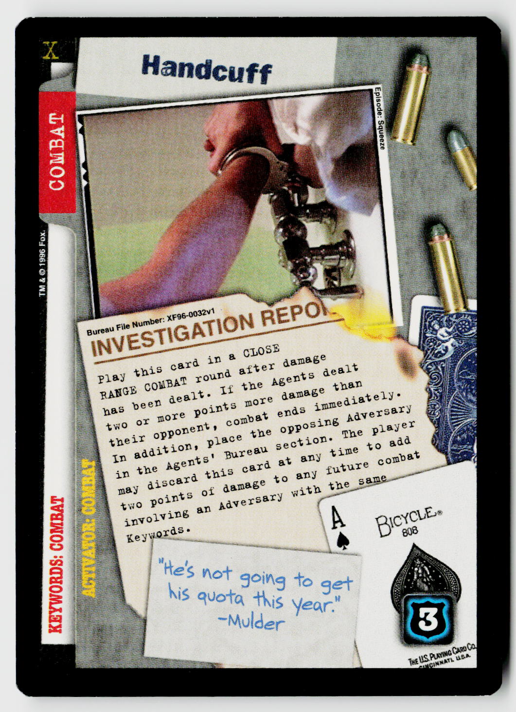 X-Files CCG | Premiere | Handcuff XF96-0032v1 Rare