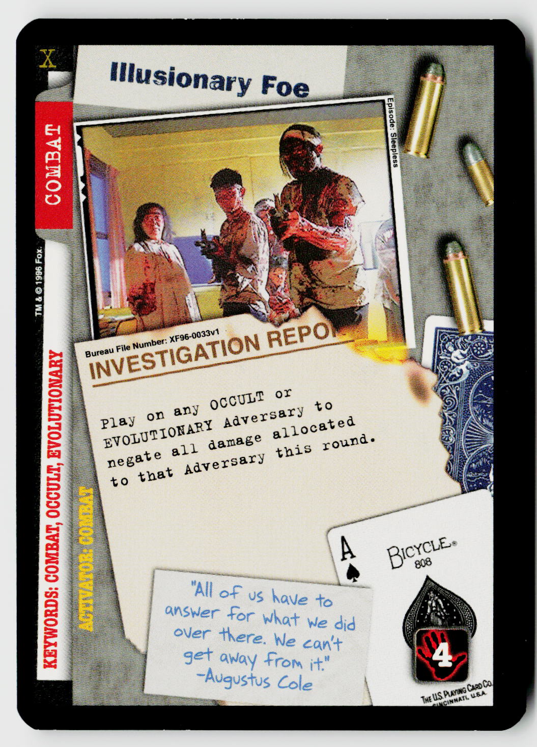 X-Files CCG | Premiere | Illusionary Foe XF96-0033v1 Rare