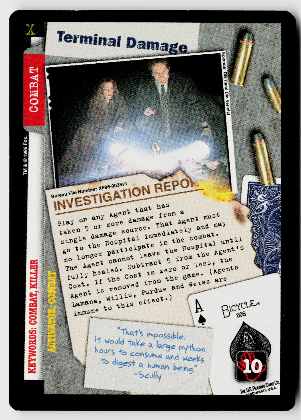 X-Files CCG | Premiere | Terminal Damage XF96-0035v1 Rare