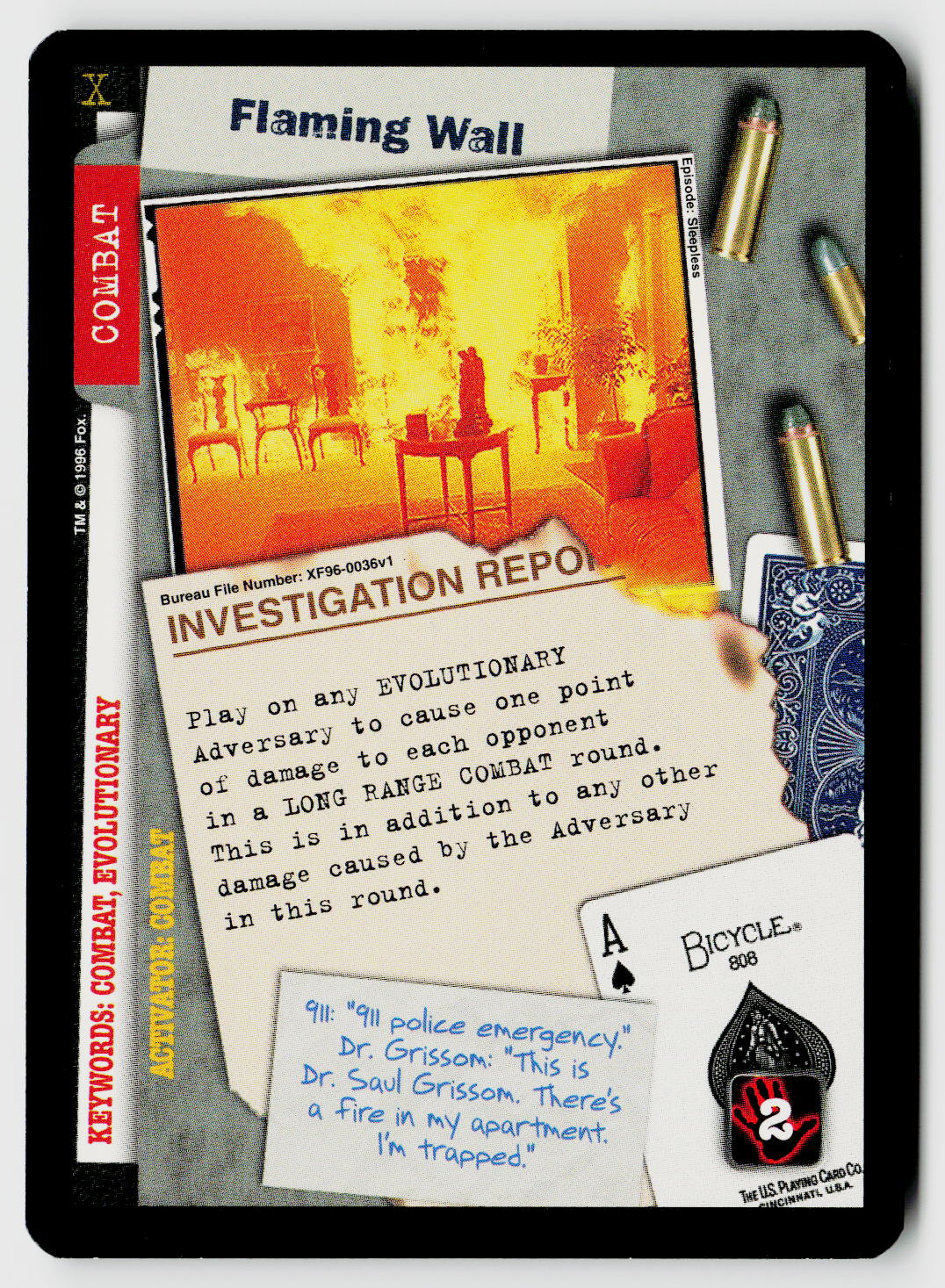 X-Files CCG | Premiere | Flaming Wall XF96-0036v1 Uncommon