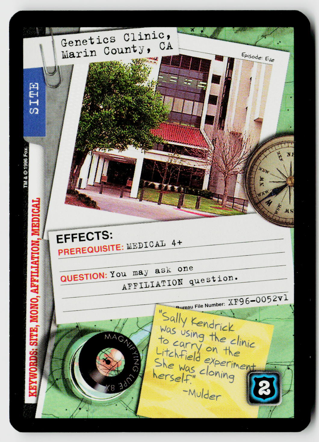 X-Files CCG | Premiere | Genetics Clinic, Marin County, CA XF96-0052v1 Common