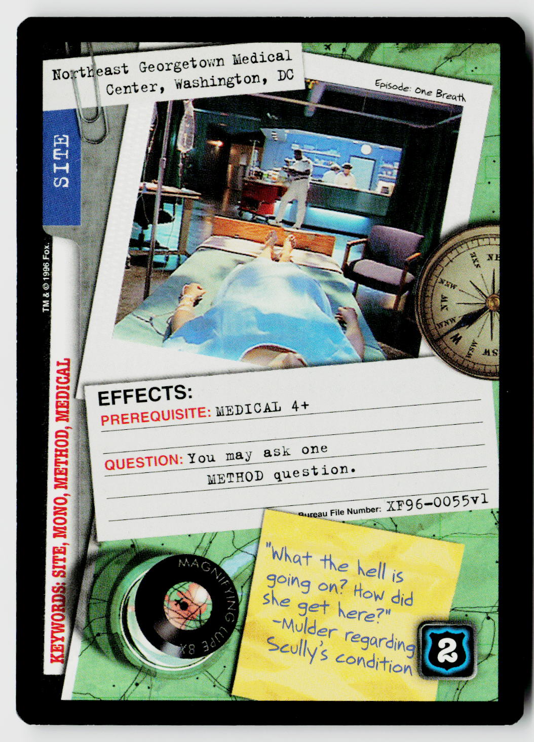 X-Files CCG | Premiere | Northeast Georgetown Medical Center, Washington, DC XF96-0055v1 Rare
