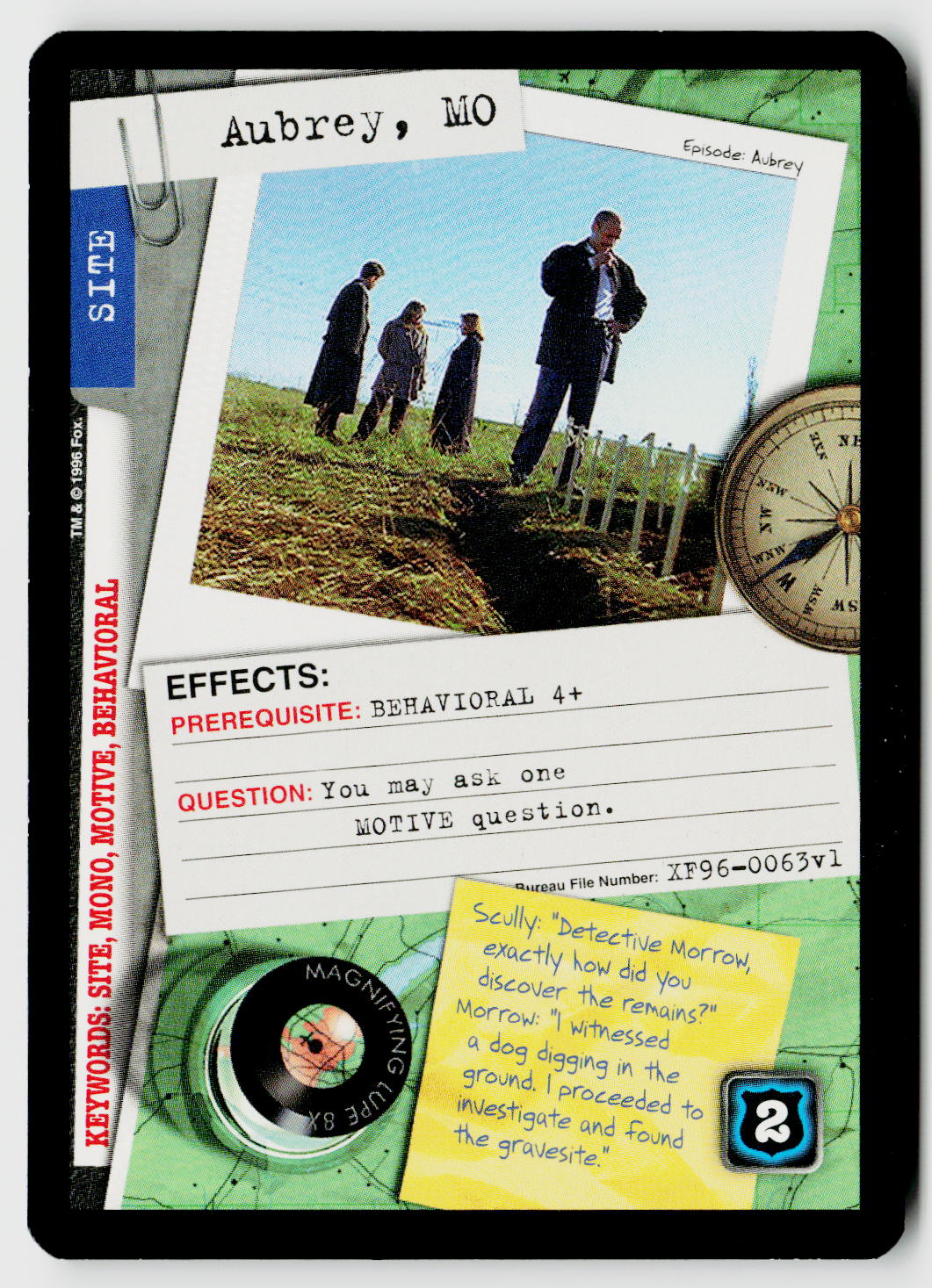 X-Files CCG | Premiere | Aubrey, MO XF96-0063v1 Common