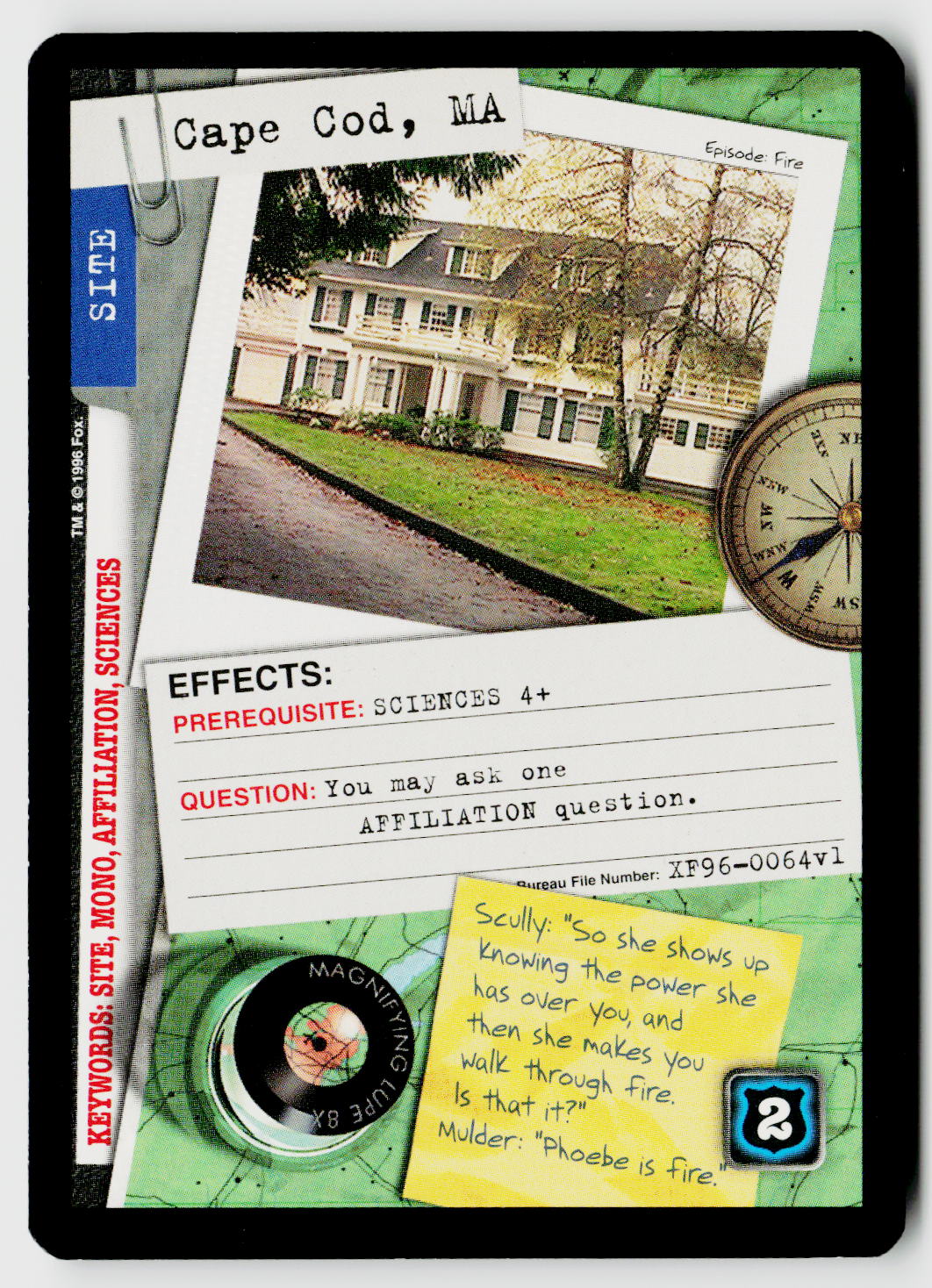 X-Files CCG | Premiere | Cape Cod, MA XF96-0064v1 Common