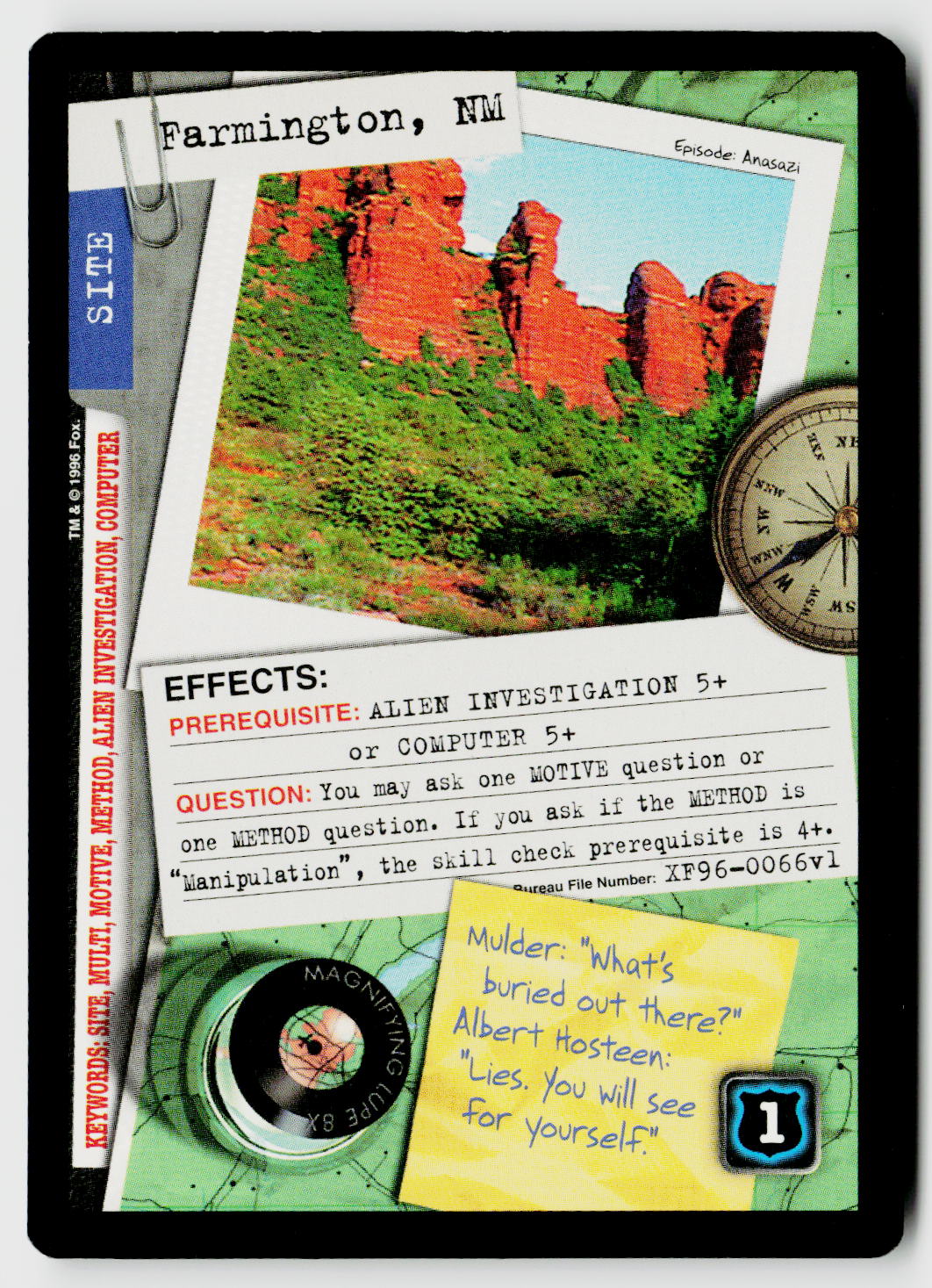 X-Files CCG | Premiere | Farmington, NM XF96-0066v1 Uncommon