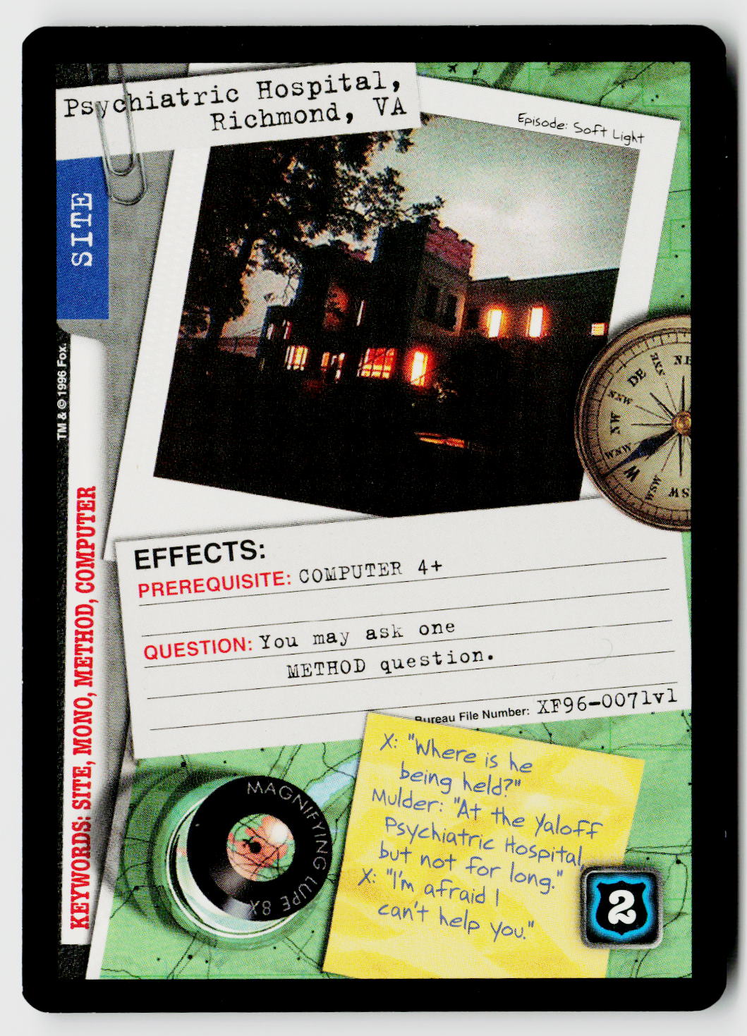 X-Files CCG | Premiere | Psychiatric Hospital, Richmond, VA XF96-0071v1 Common
