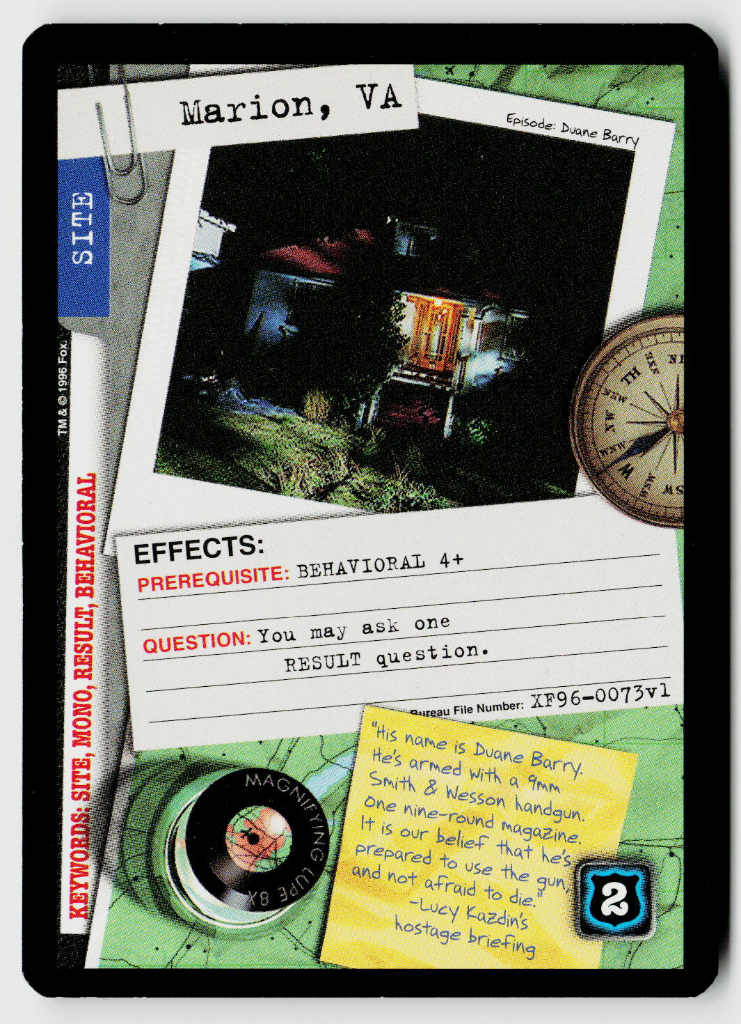 X-Files CCG | Premiere | Marion, VA XF96-0073v1 Common