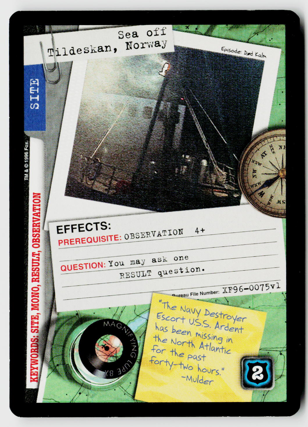 X-Files CCG | Premiere | Sea off Tildeskan, Norway XF96-0075v1 Common