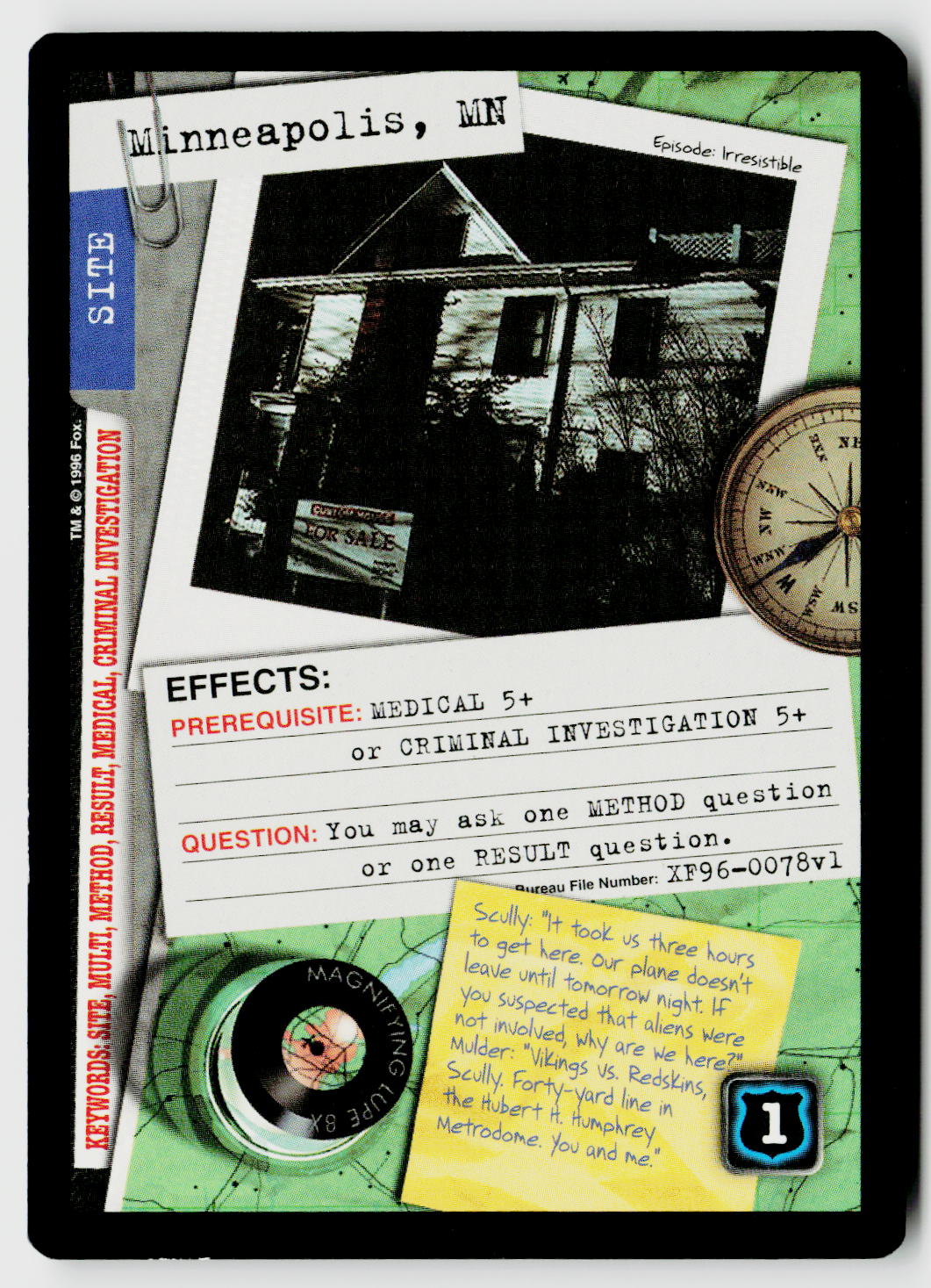 X-Files CCG | Premiere | Minneapolis, MN XF96-0078v1 Uncommon