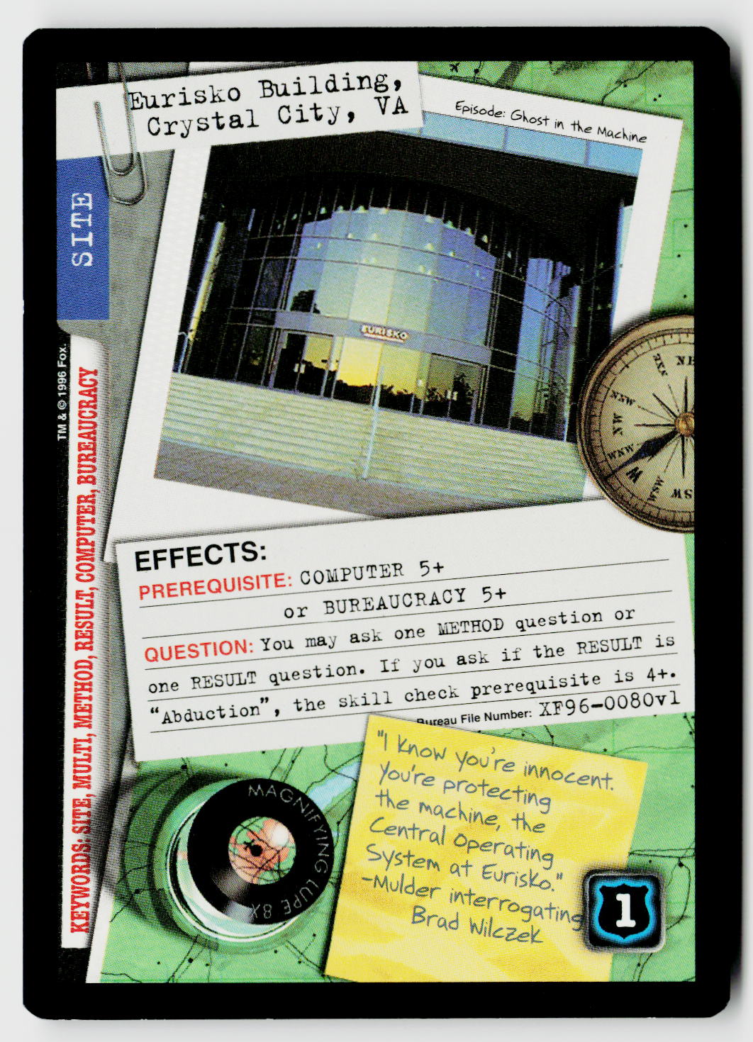 X-Files CCG | Premiere | Eurisko Building, Crystal City, VA XF96-0080v1 Uncommon