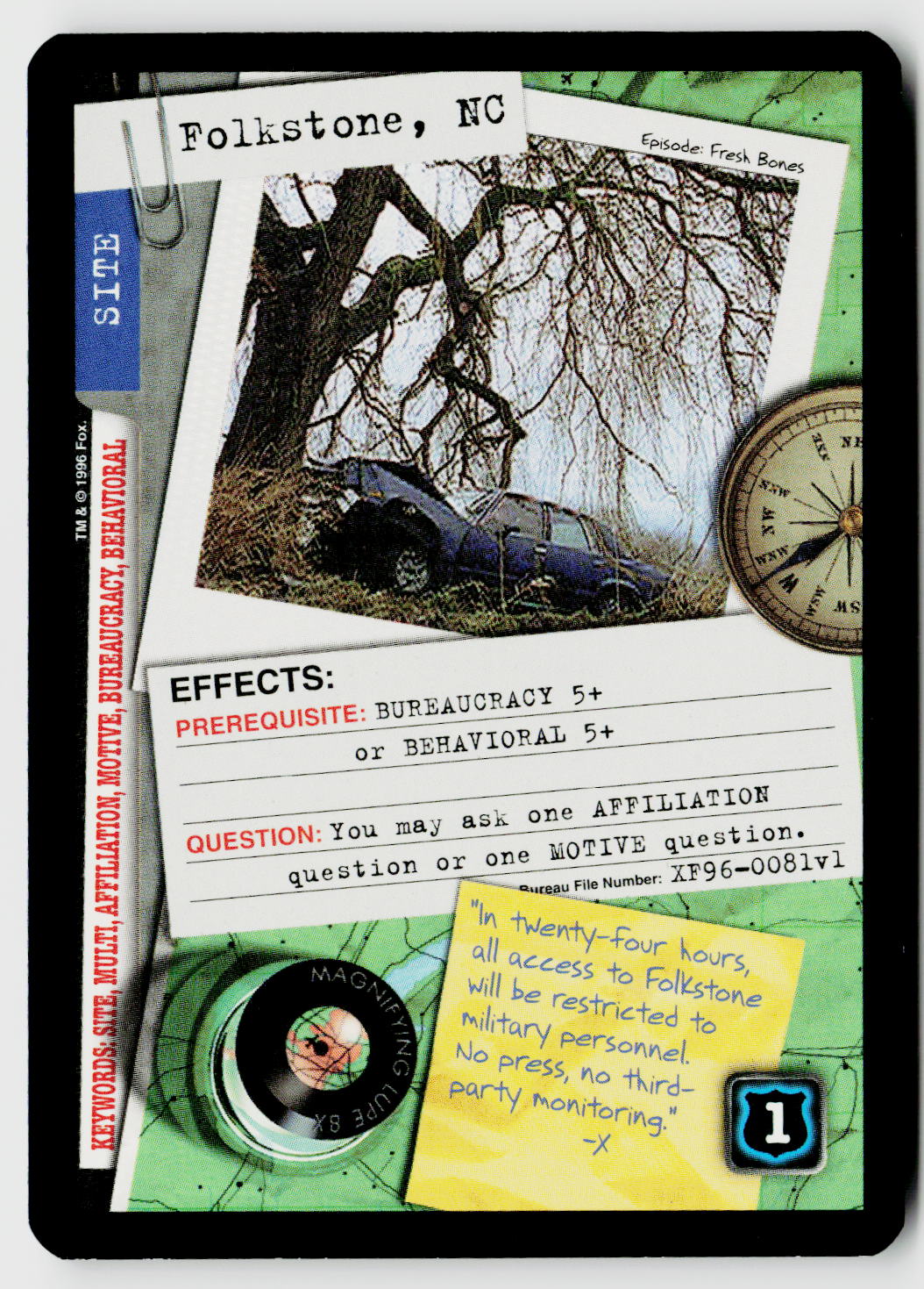X-Files CCG | Premiere | Folkstone, NC XF96-0081v1 Uncommon