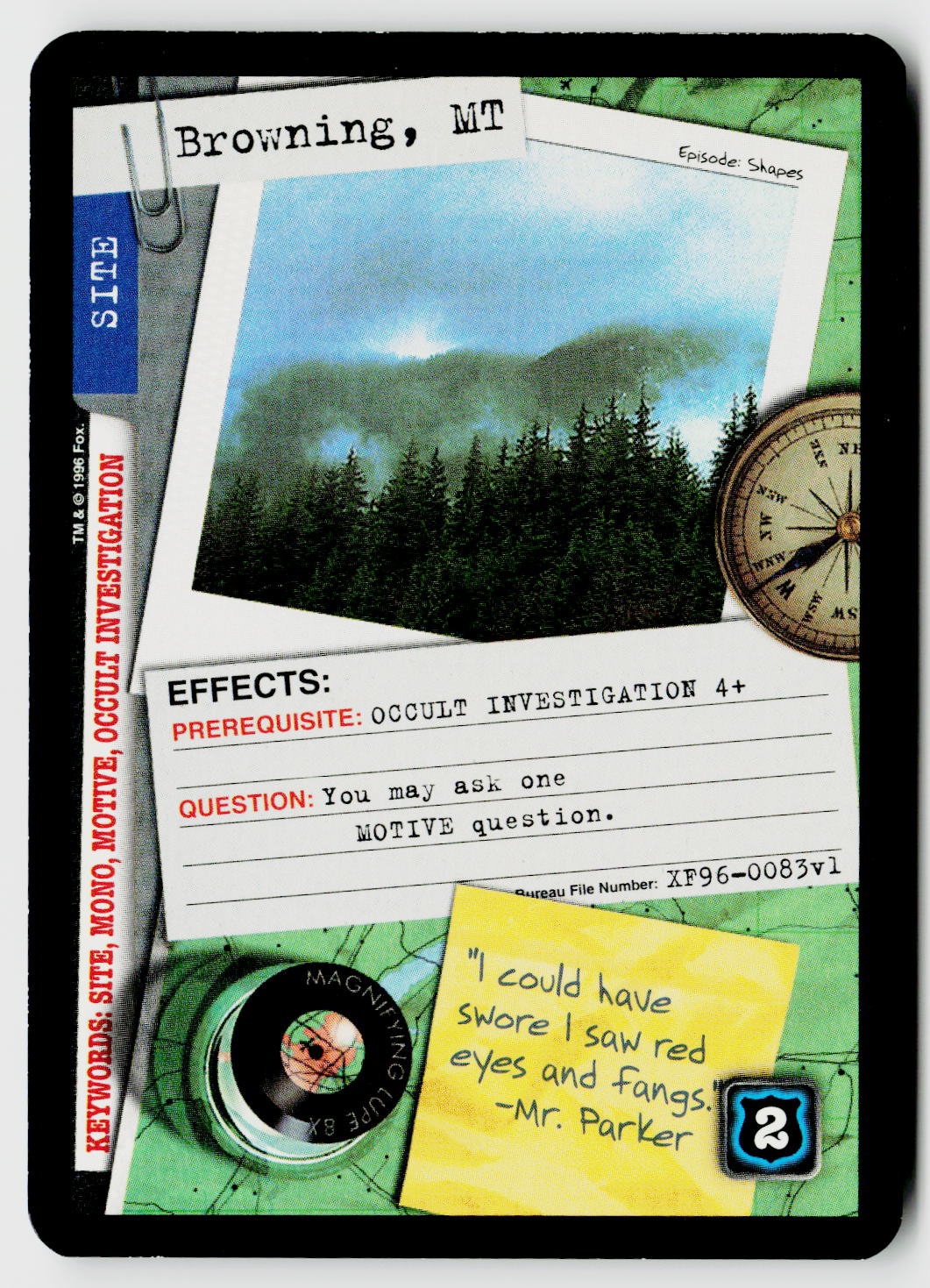 X-Files CCG | Premiere | Browning, MT XF96-0083v1 Fixed