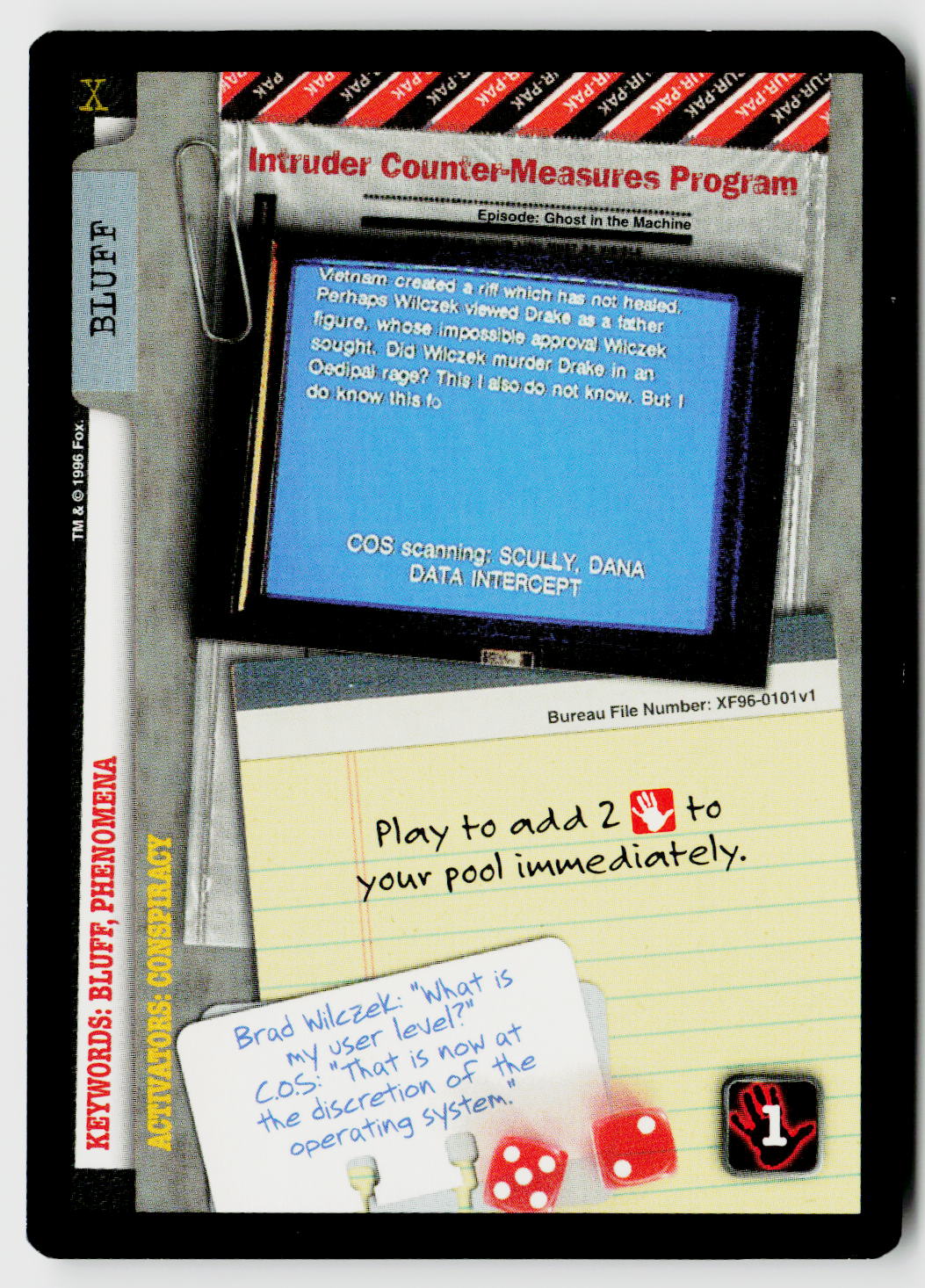 X-Files CCG | Premiere | Intruder Counter-Measures Program XF96-0101v1 Uncommon