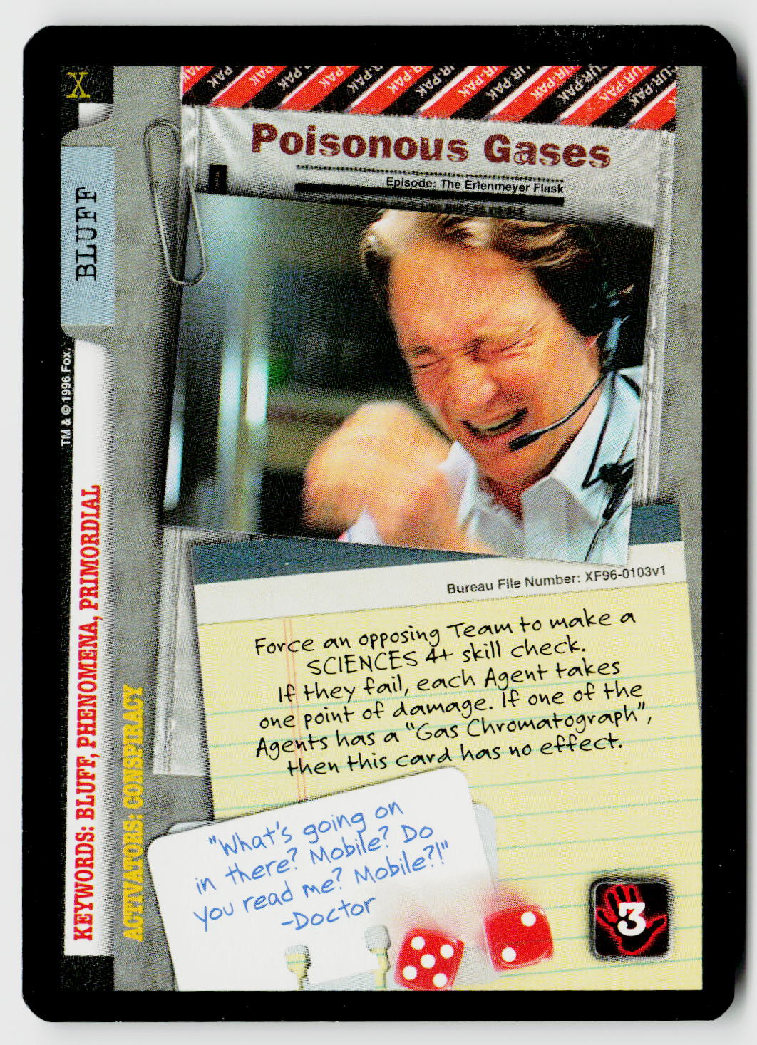 X-Files CCG | Premiere | Poisonous Gases XF96-0103v1 Common