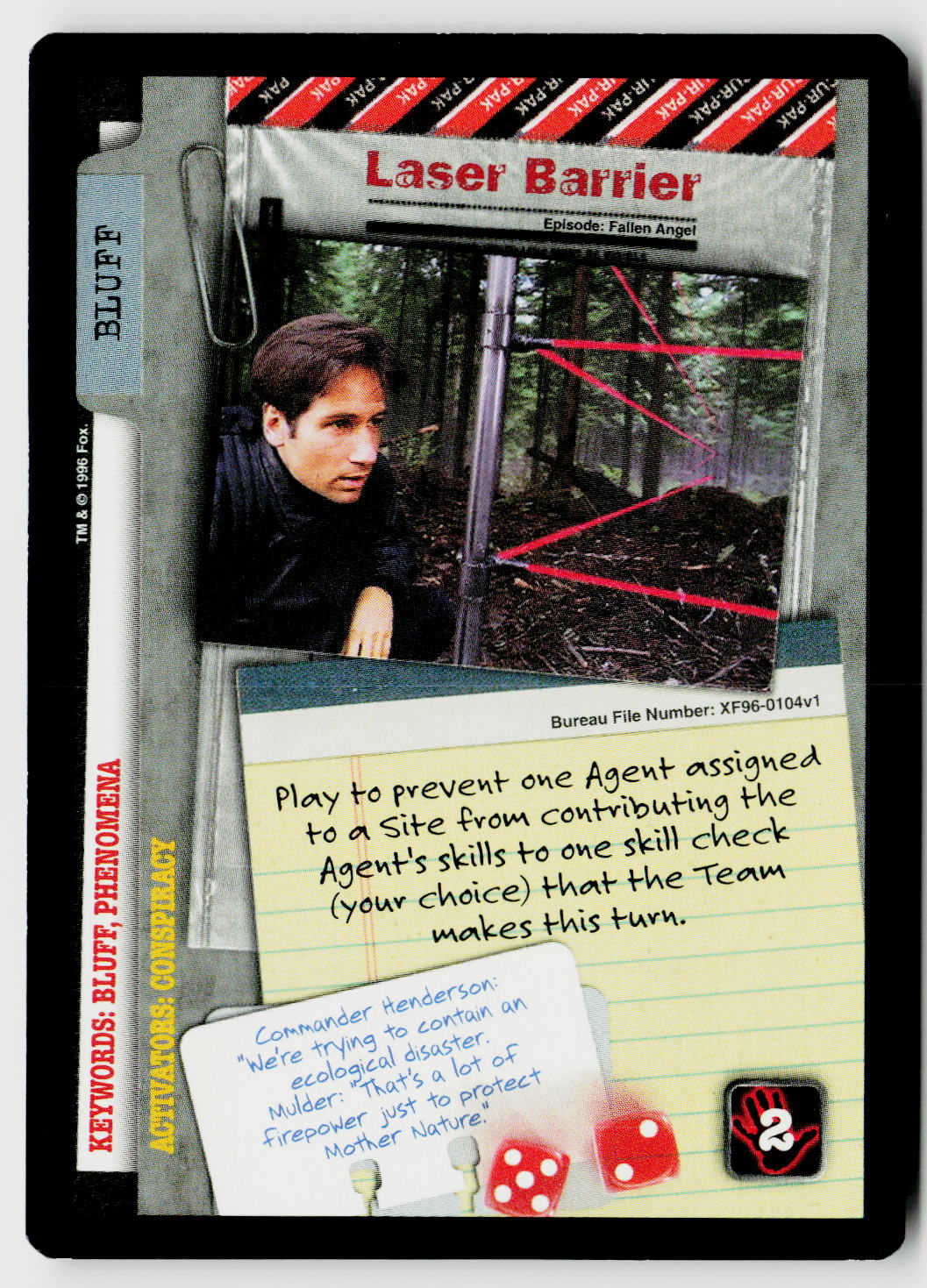 X-Files CCG | Premiere | Laser Barrier XF96-0104v1 Rare