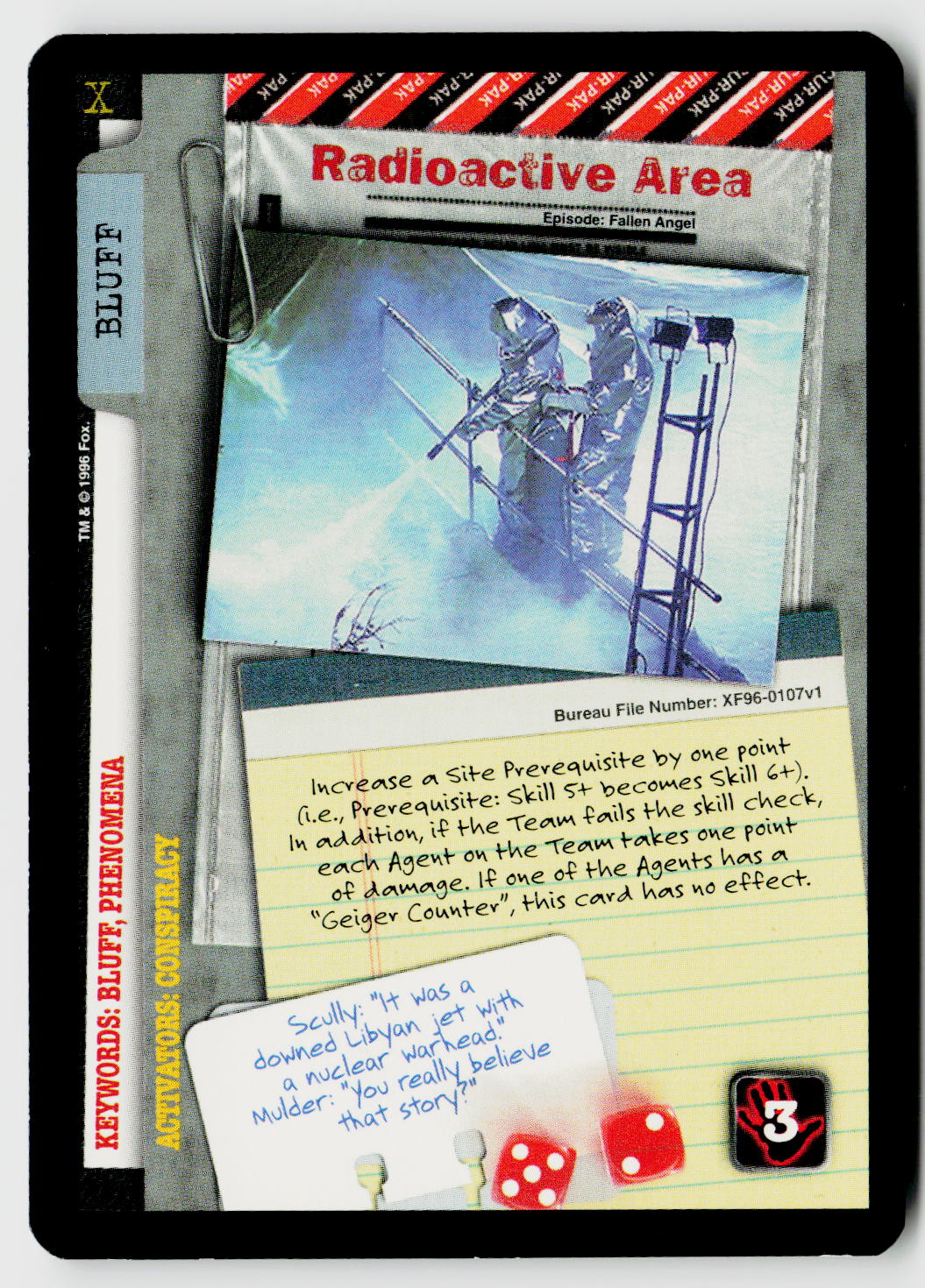 X-Files CCG | Premiere | Radioactive Area XF96-0107v1 Uncommon