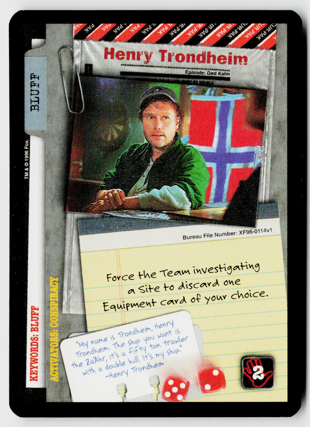 X-Files CCG | Premiere | Henry Trondheim XF96-0114v1 Uncommon