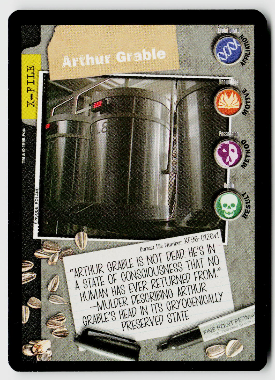 X-Files CCG | Premiere | Arthur Grable XF96-0126v1 Common