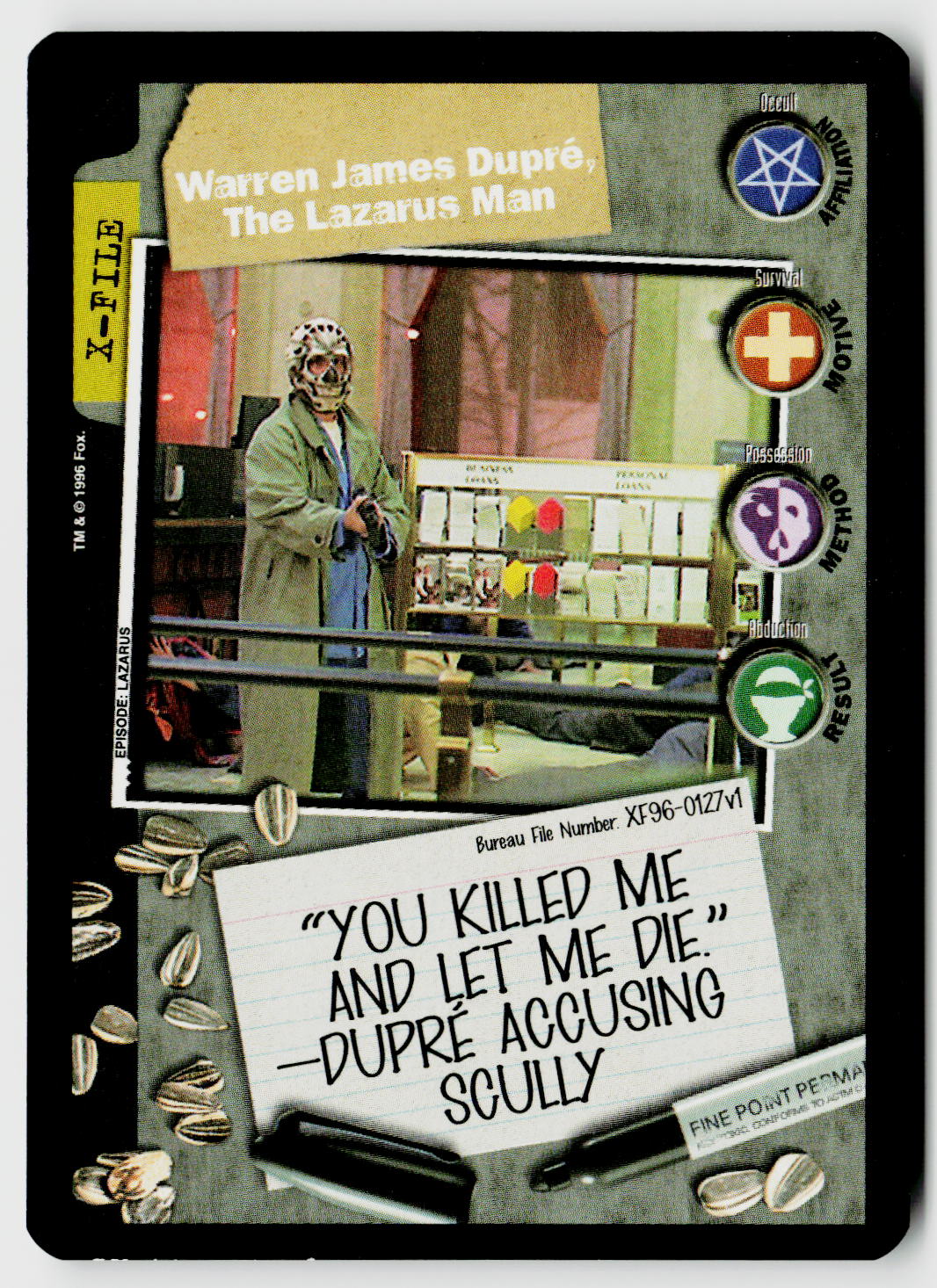 X-Files CCG | Premiere | Warren James Dupré, The Lazarus Man XF96-0127v1 Fixed