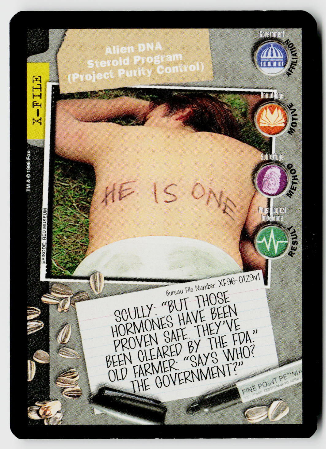 X-Files CCG | Premiere | Alien DNA Steroid Program (Project Purity Control) XF96-0129v1 Common
