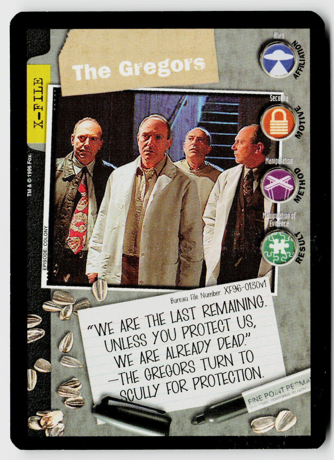 X-Files CCG | Premiere | The Gregors XF96-0130v1 Common