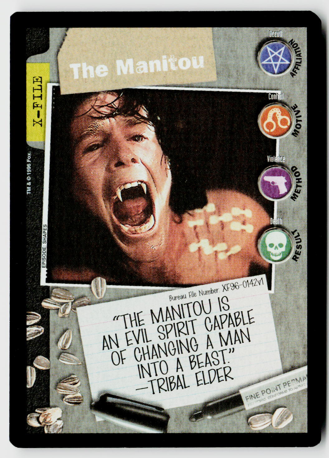 X-Files CCG | Premiere | The Manitou XF96-0142v1 Common
